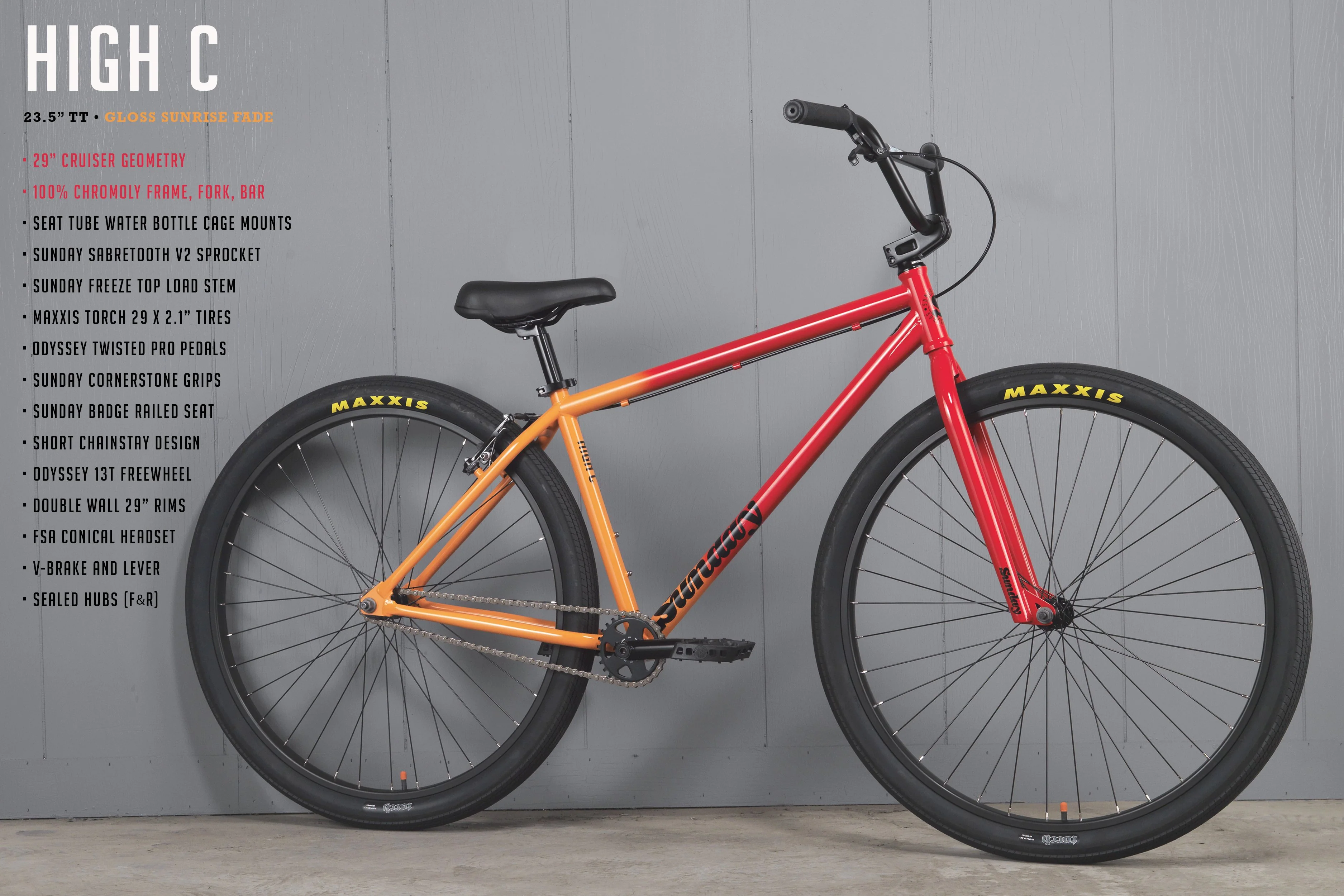 2021 Sunday High C 29" (Gloss Sunrise Fade with 23.5" tt) - Image 2