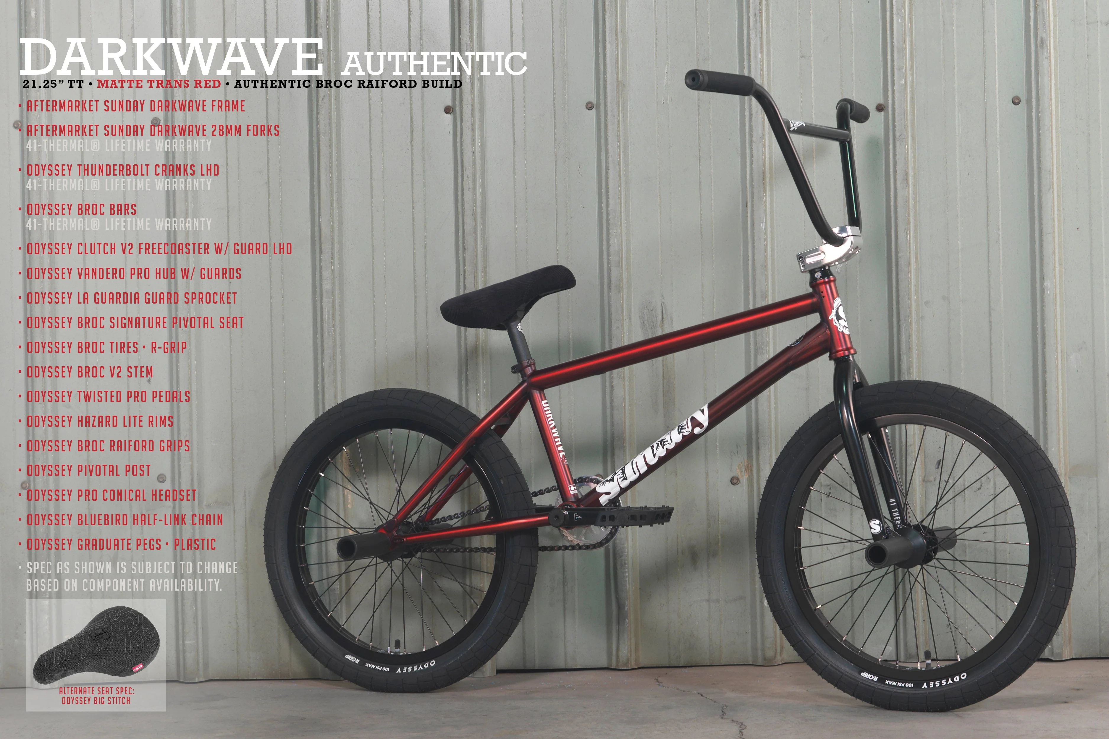 Sunday Darkwave - Broc Raiford Authentic (Matte Trans Red with 21.25" tt in LHD) - Image 16