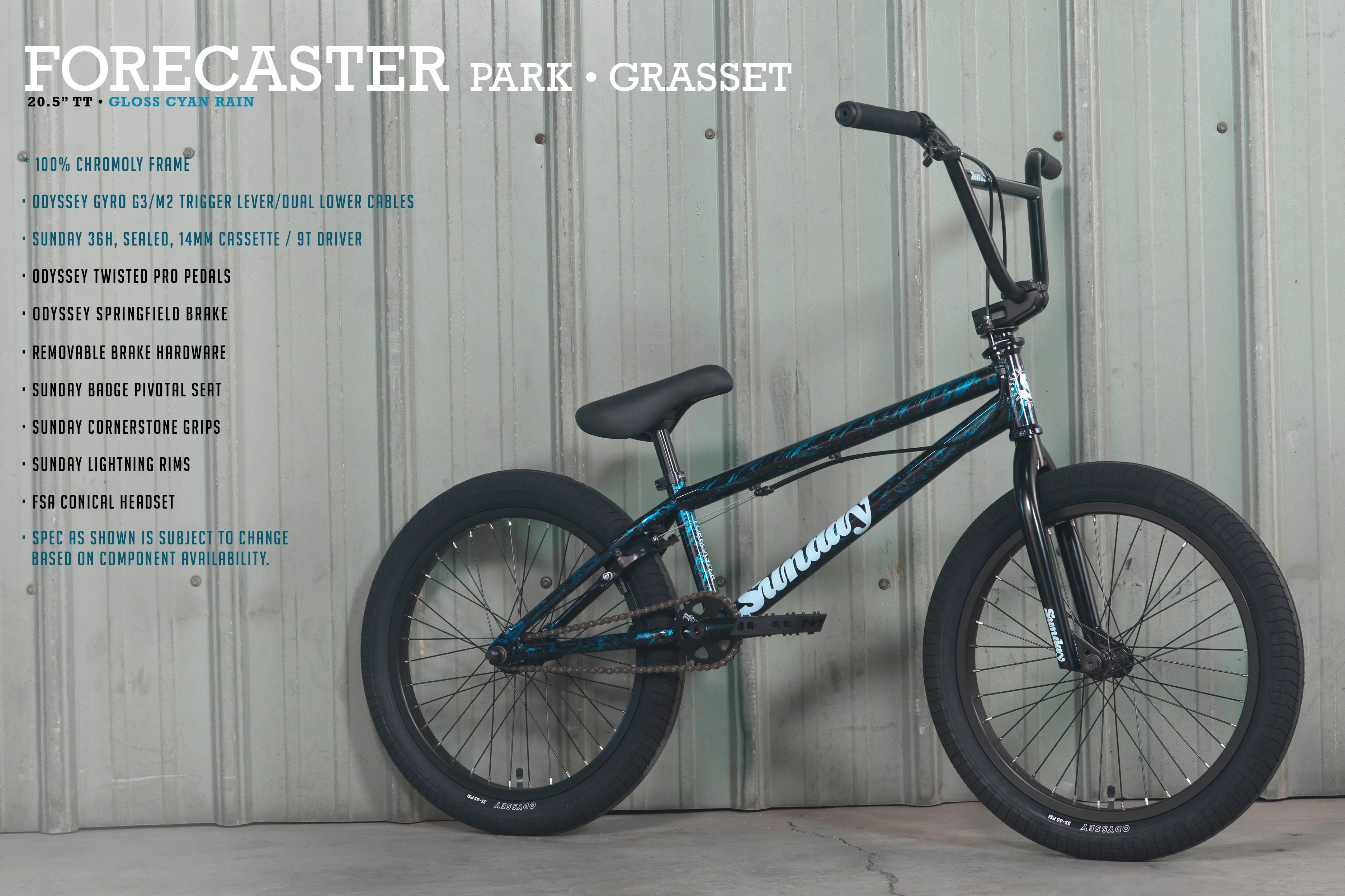 Sunday Forecaster Park - Maca Perez Grasset Signature (Gloss Cyan Rain with 20.5" tt) - Image 13