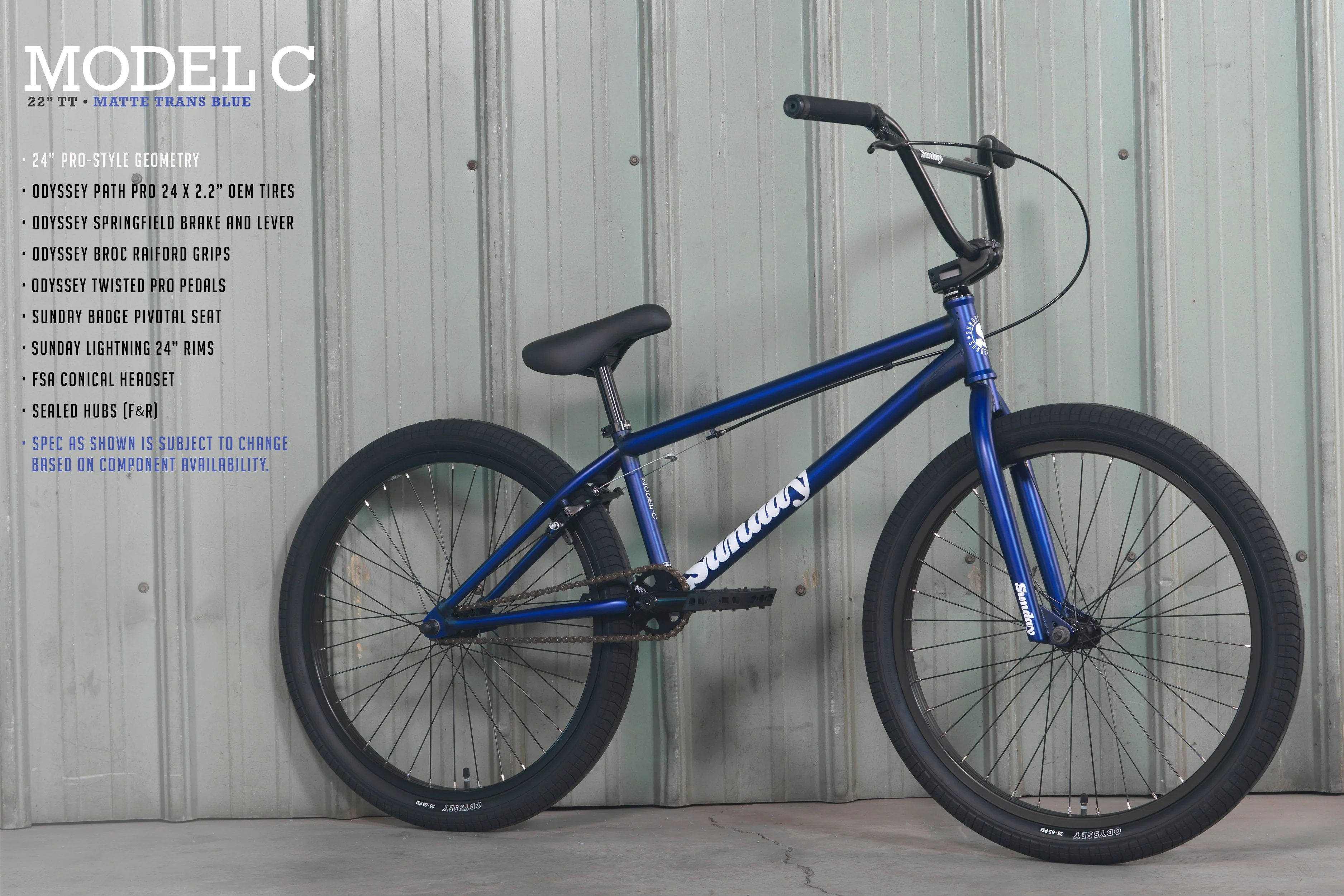 Sunday Model C 24" (Matte Trans Blue with 22" tt) - Image 12