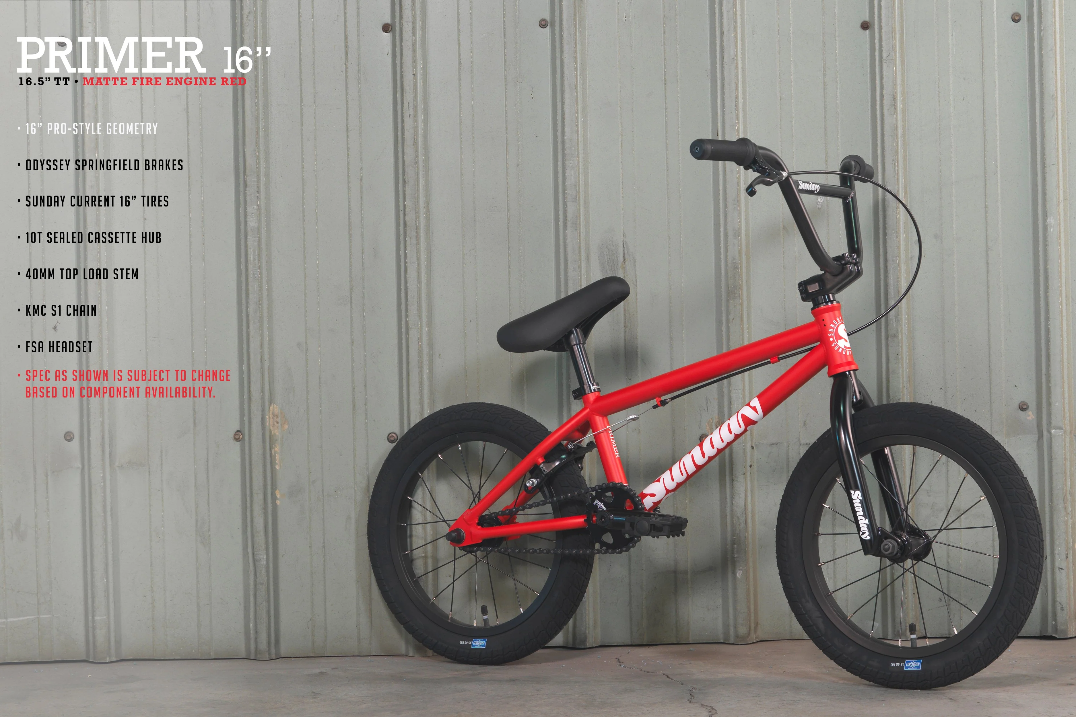 Sunday Primer 16" (Matte Fire Engine Red with 16.5" tt) - Image 9