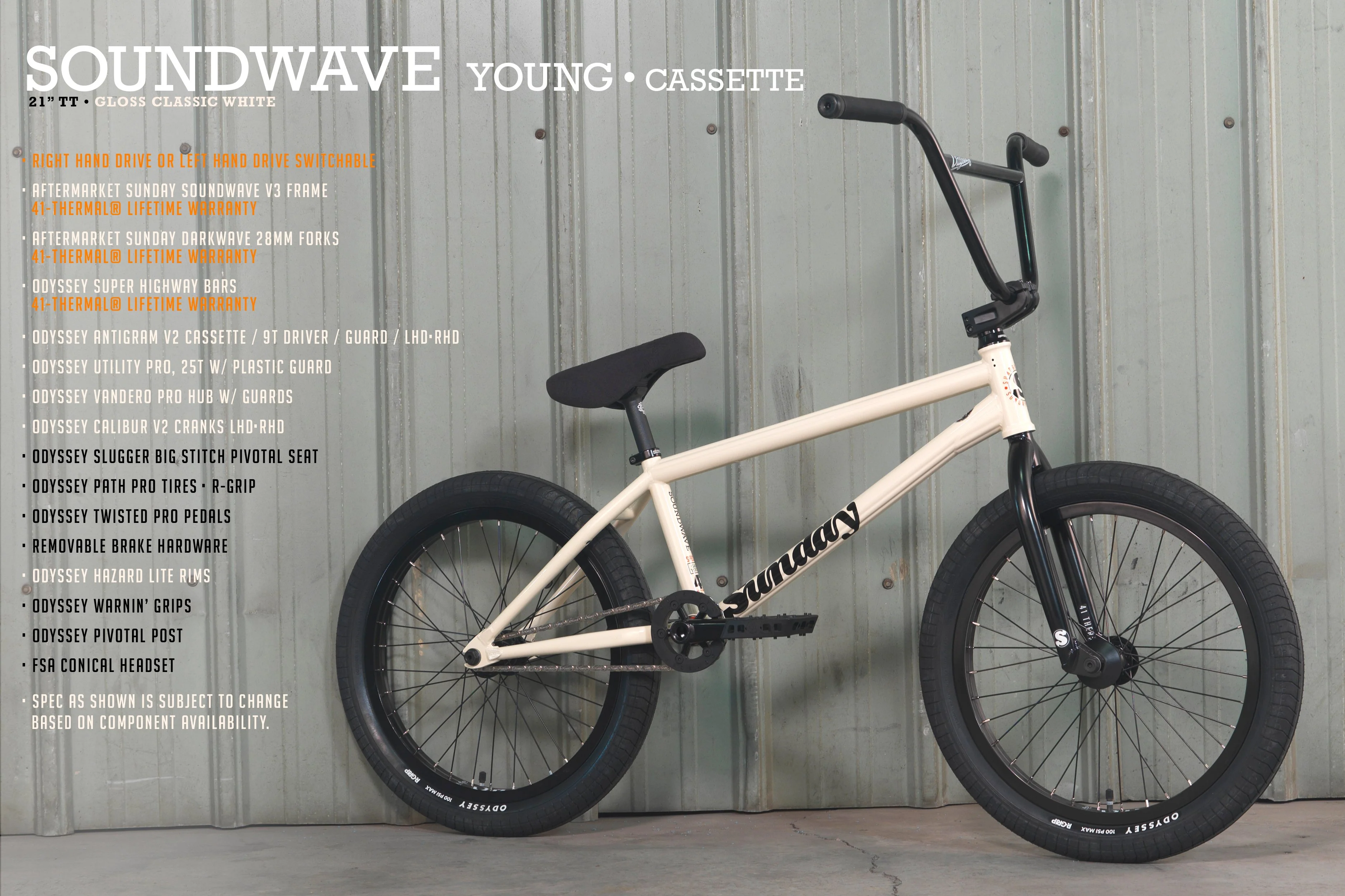 Sunday Soundwave Cassette Special - Gary Young Signature (Gloss Classic White with 21" tt in RHD/ LHD) - Image 15