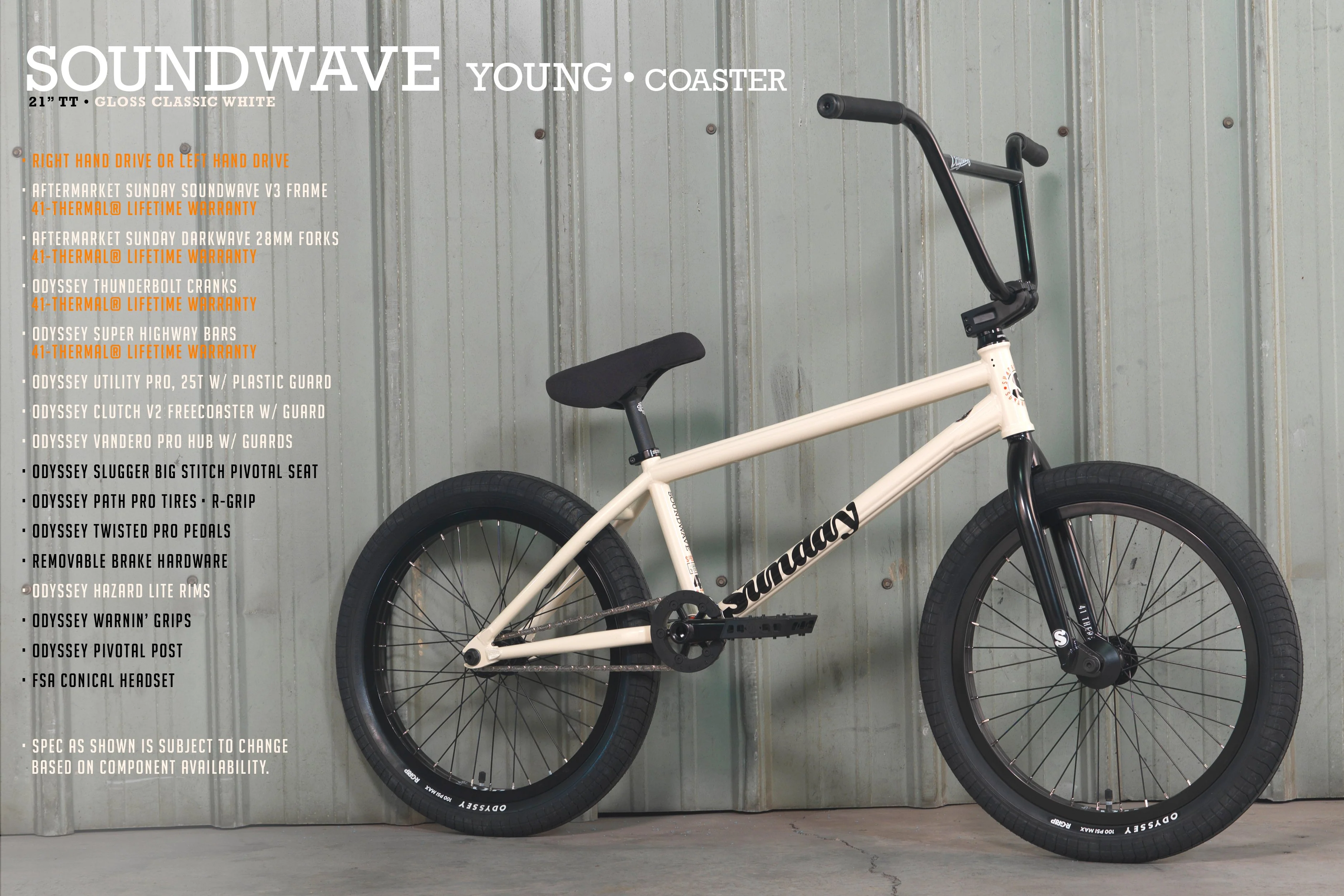 Sunday Soundwave Freecoaster Special - Gary Young Signature (Gloss Classic White with 21" tt in RHD or LHD) - Image 17
