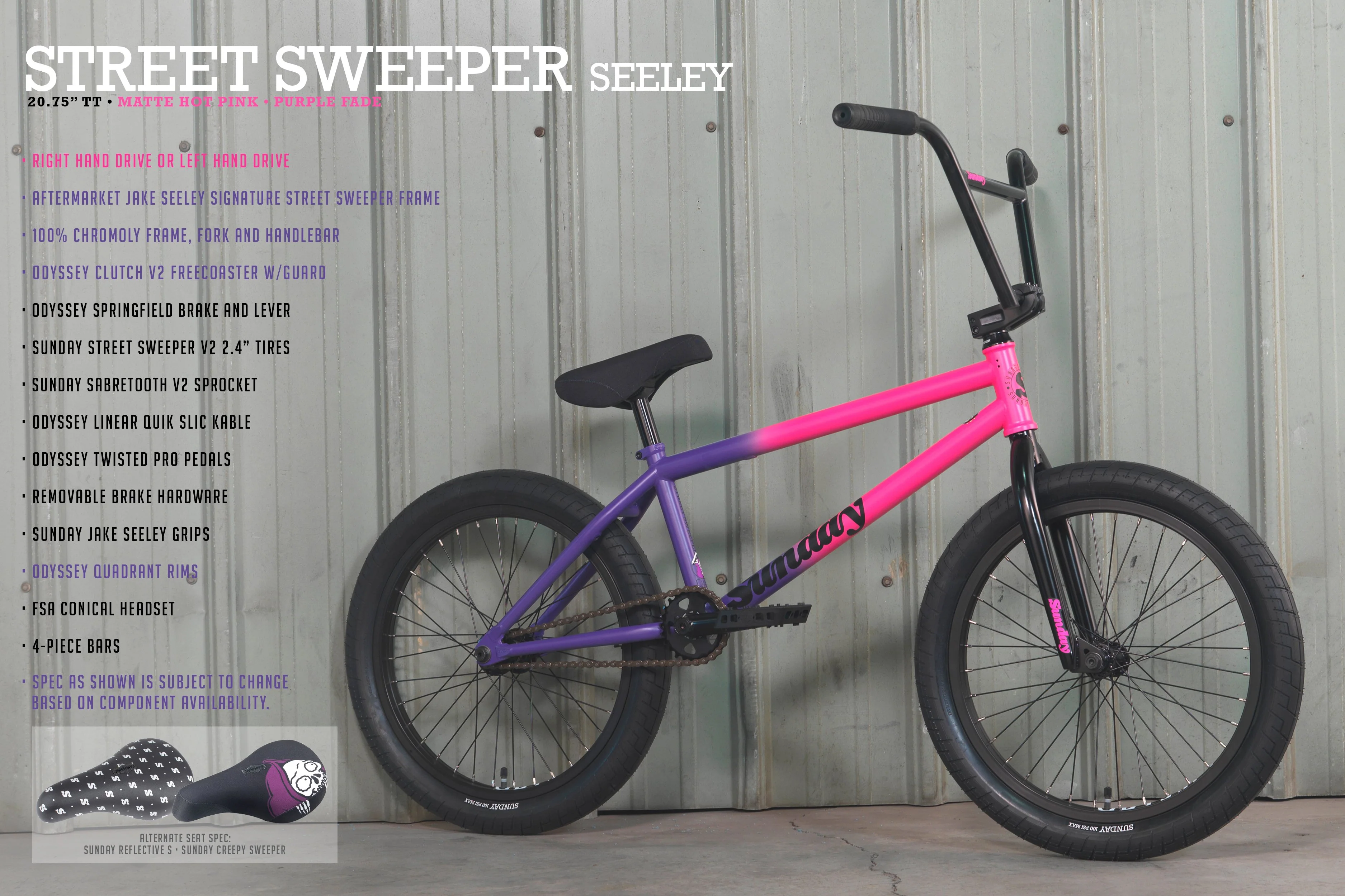 Sunday Street Sweeper - Jake Seeley Signature (Matte Hot Pink to Matte Grape Fade with 20.75" tt in LHD or RHD) - Image 14