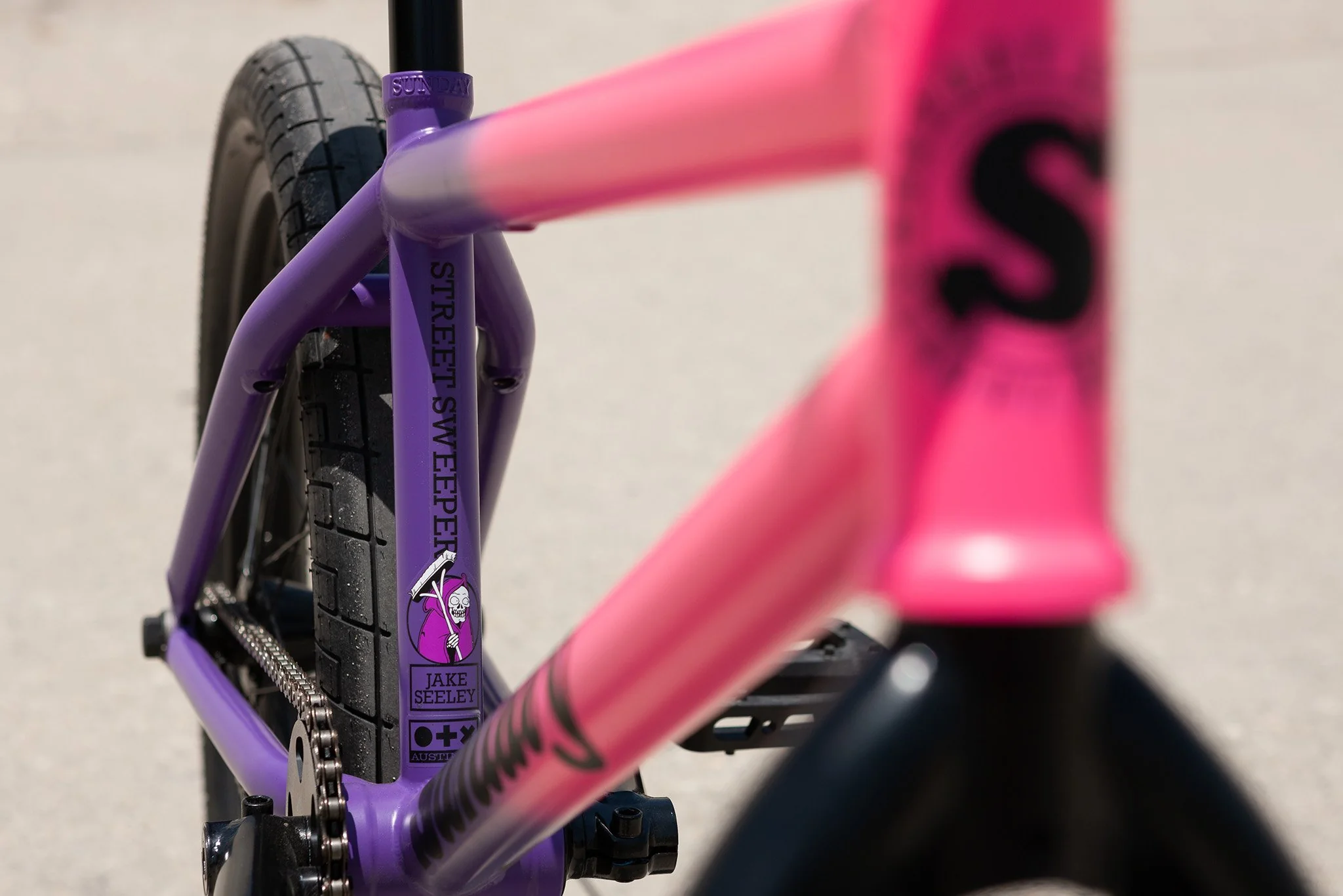Sunday Street Sweeper - Jake Seeley Signature (Matte Hot Pink to Matte Grape Fade with 20.75" tt in LHD or RHD) - Image 7