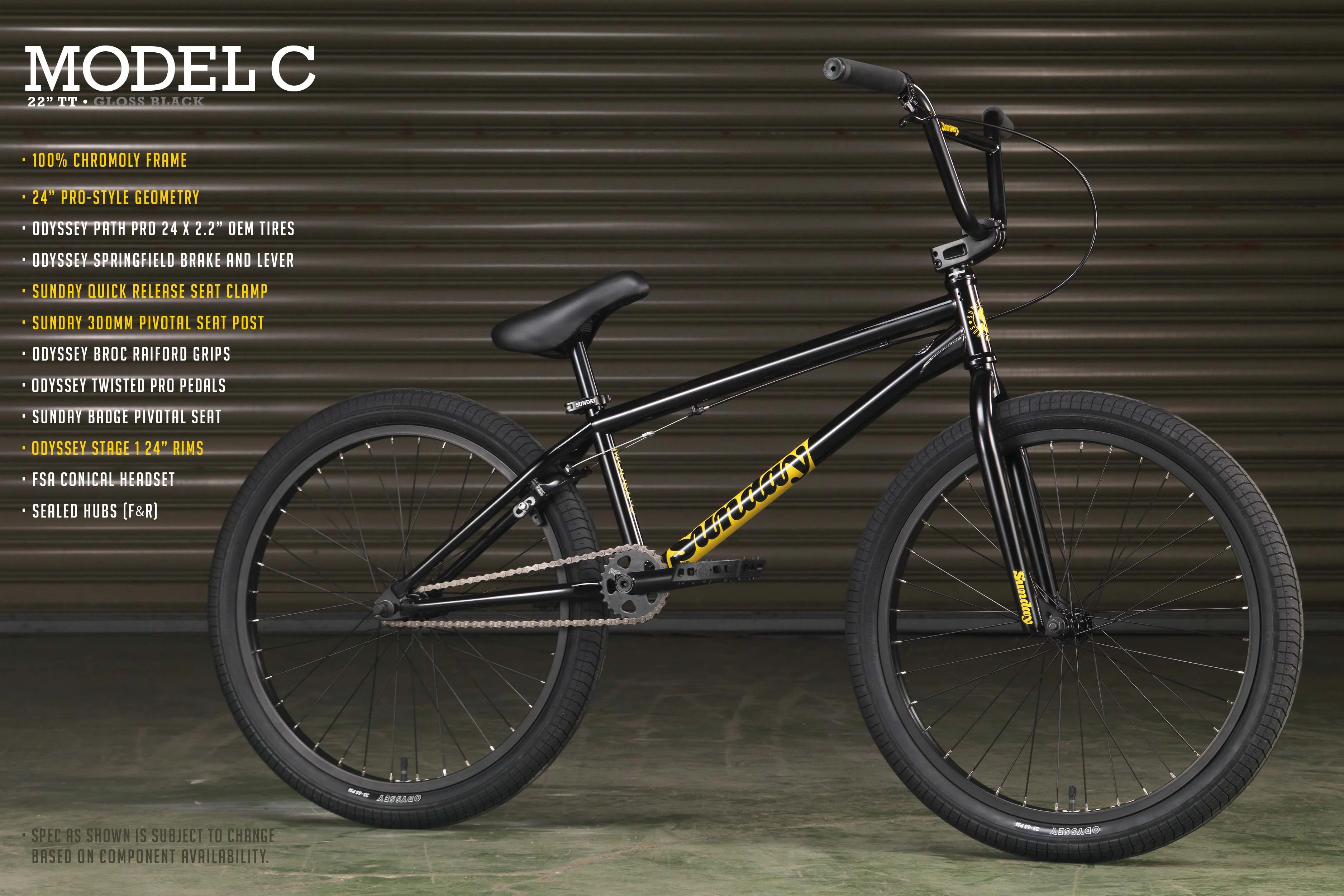 Sunday Model C 24" (Gloss Black with 22" tt) - Image 14
