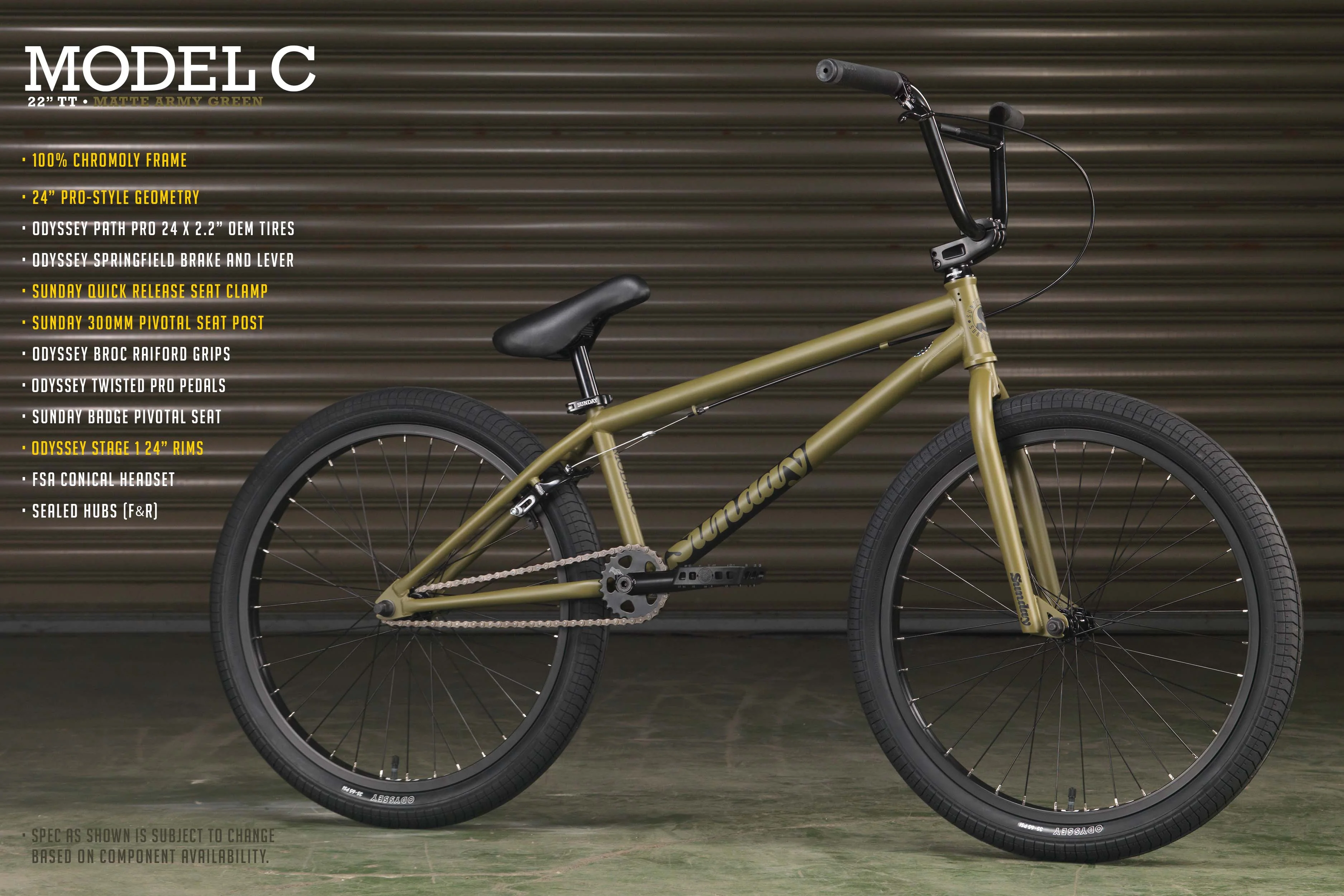 Sunday Model C 24" (Matte Army Green with 22" tt) - Image 13