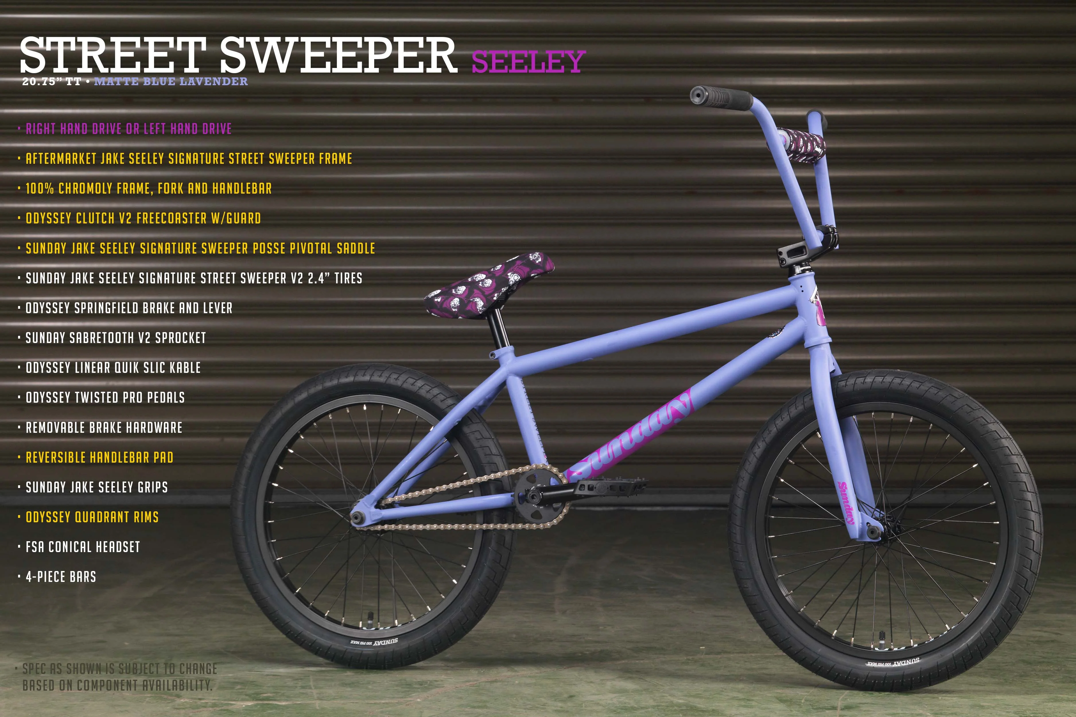 Sunday Street Sweeper - Jake Seeley Signature (Matte Blue Lavender with 20.75" tt in LHD or RHD) - Image 16
