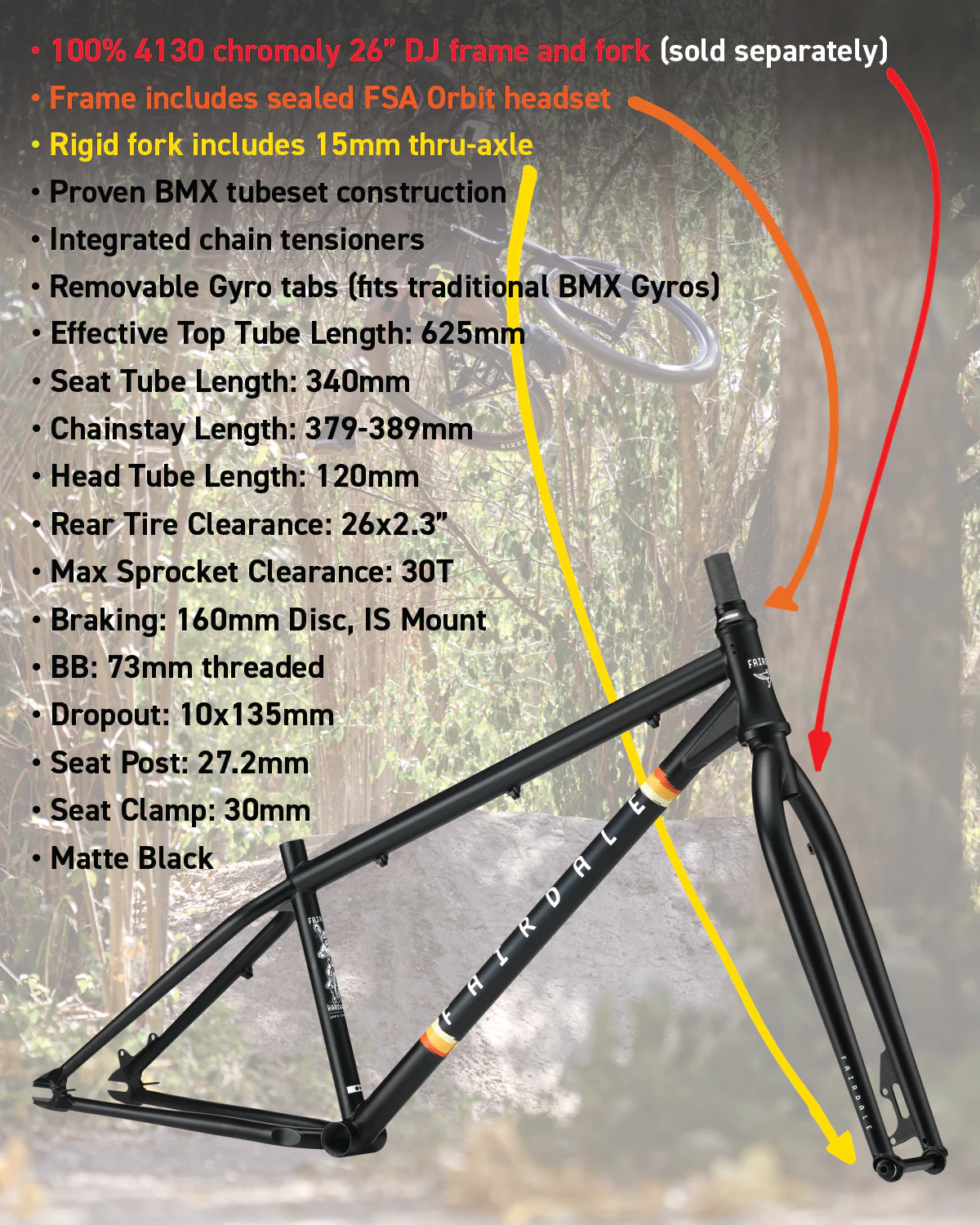Fairdale Hareraiser 26" DJ Forks (Matte Black) - Image 5