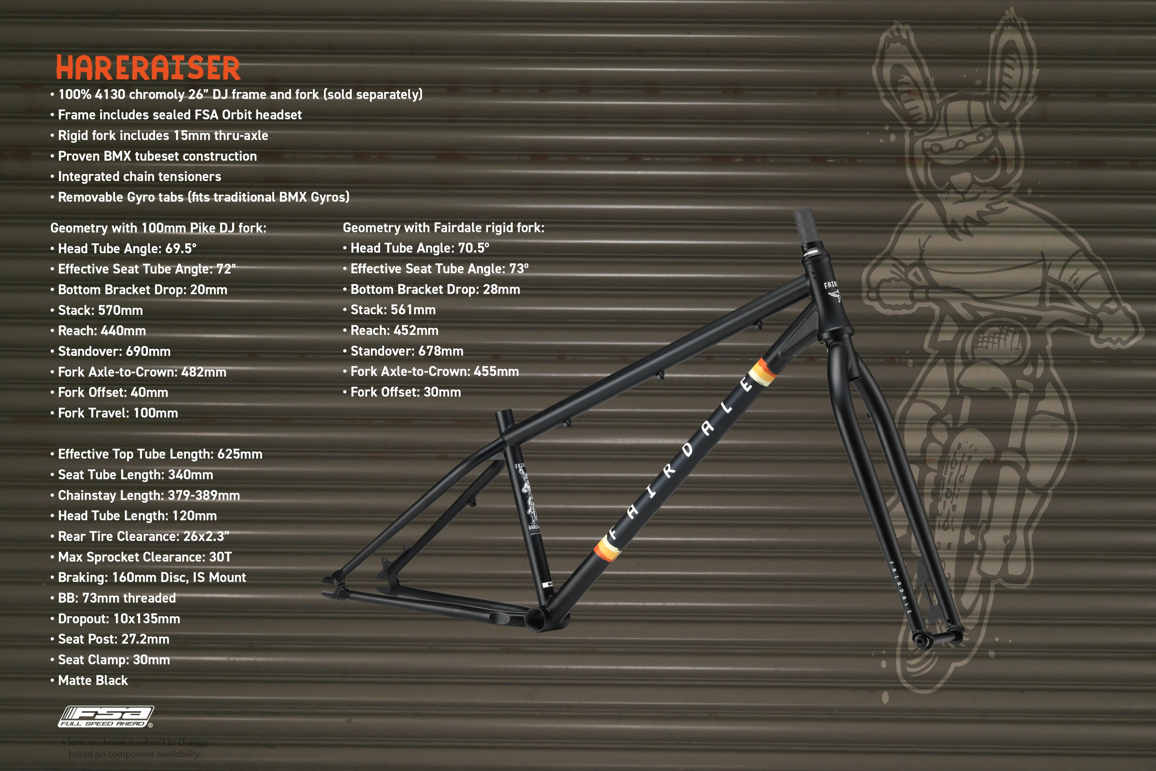 Fairdale Hareraiser 26" DJ Frame (Matte Black in S/M or M/L) - Image 12