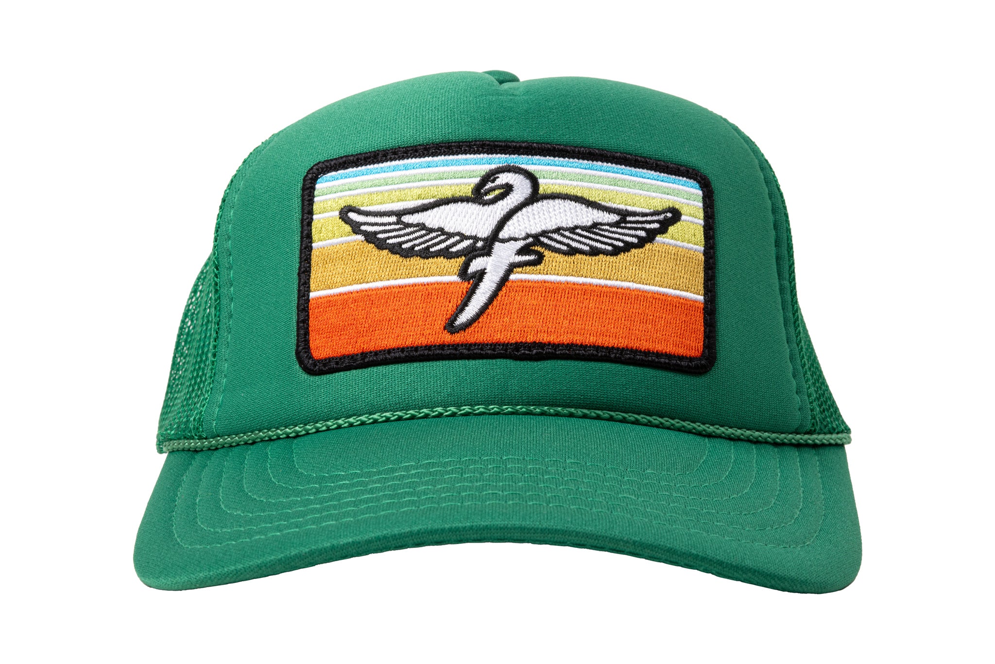 Fairdale Swan Trucker Hat (Kelly Green w/ Sunrise Patch) - Image 3