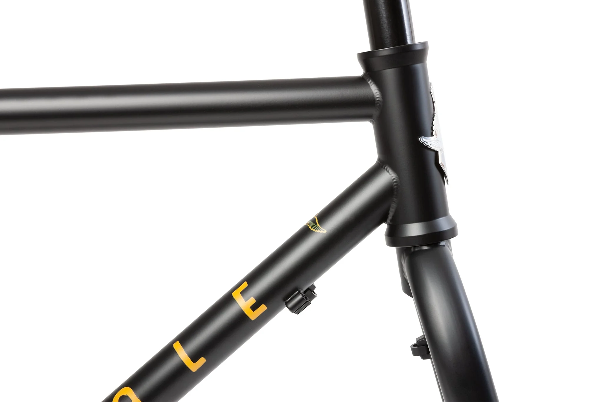 Fairdale Weekender Frame and Fork Kit (Matte Black with Orange Stickers) - Image 4