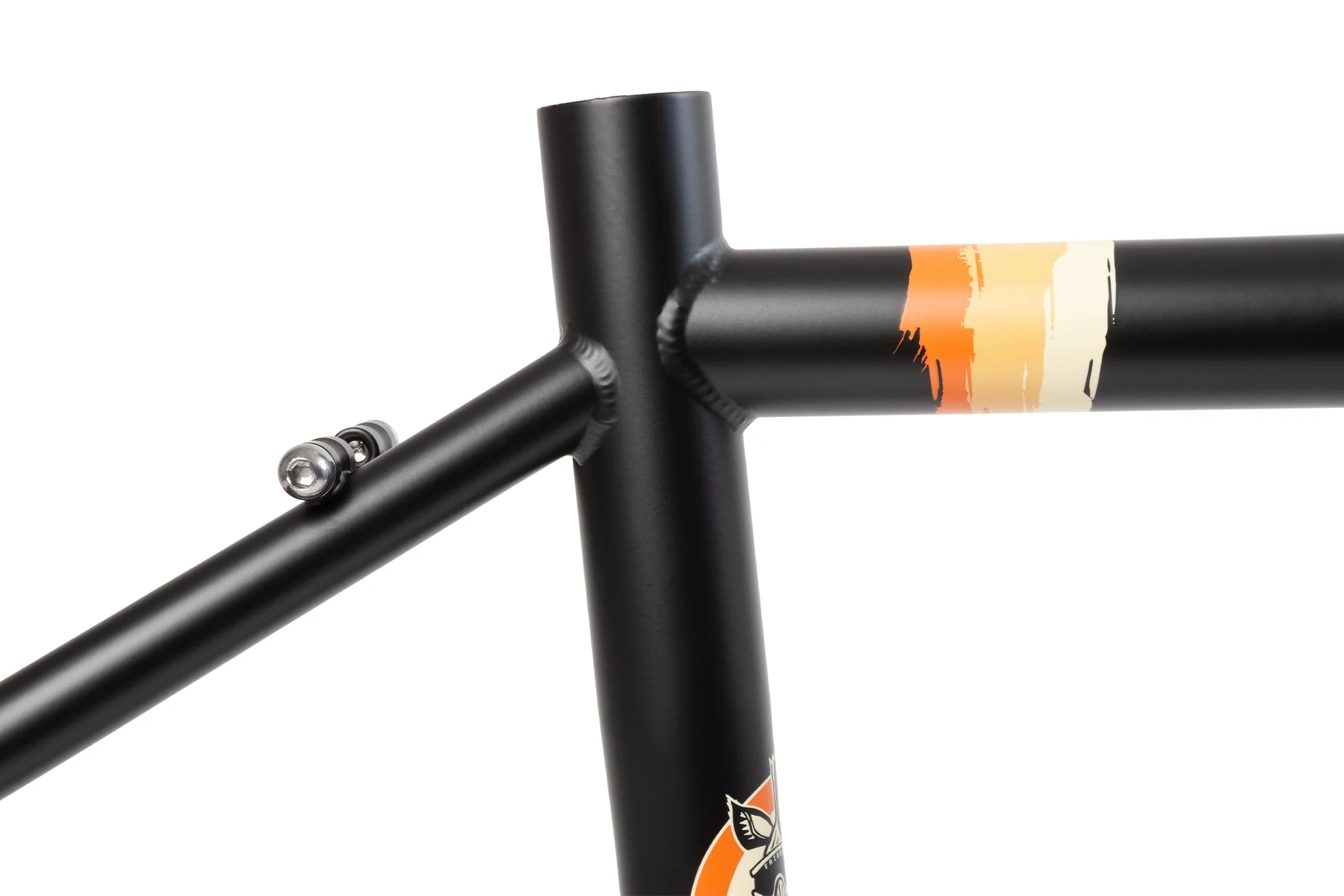 Fairdale Weekender Frame and Fork Kit (Matte Black with Orange Stickers) - Image 6