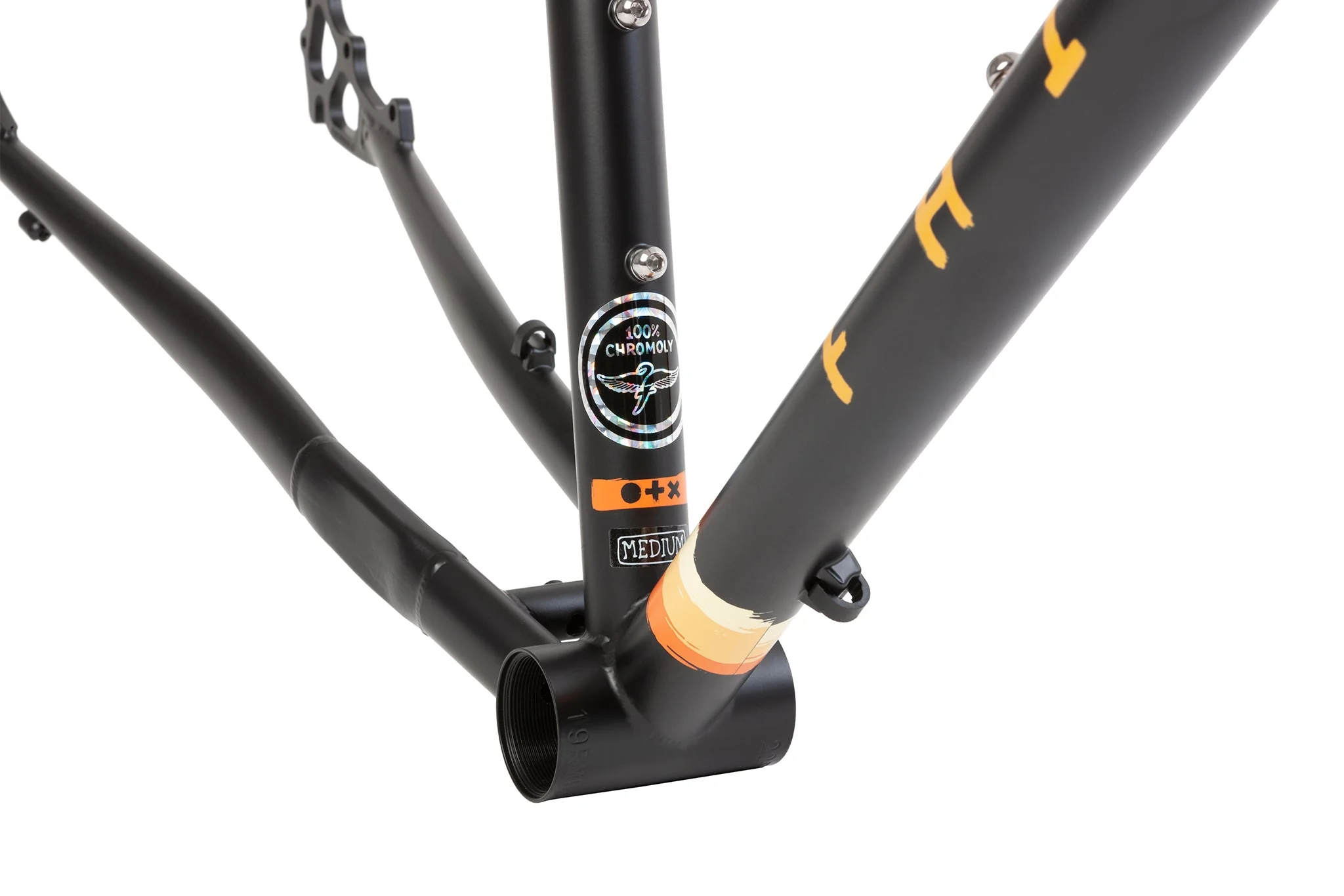 Fairdale Weekender Frame and Fork Kit (Matte Black with Orange Stickers) - Image 7