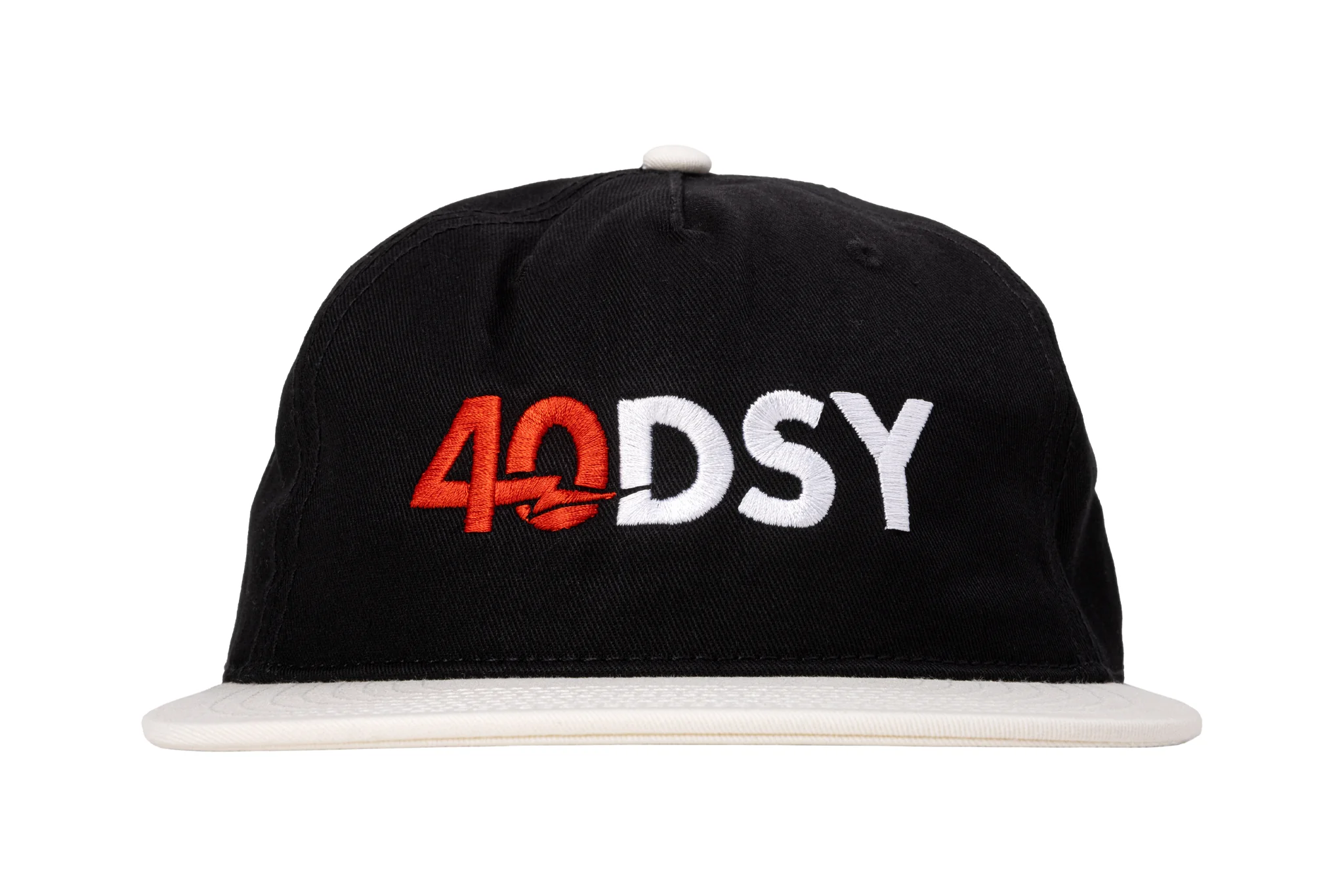 Odyssey 40DSY Hat (Black/White with Red/White Embroidery) - Image 3