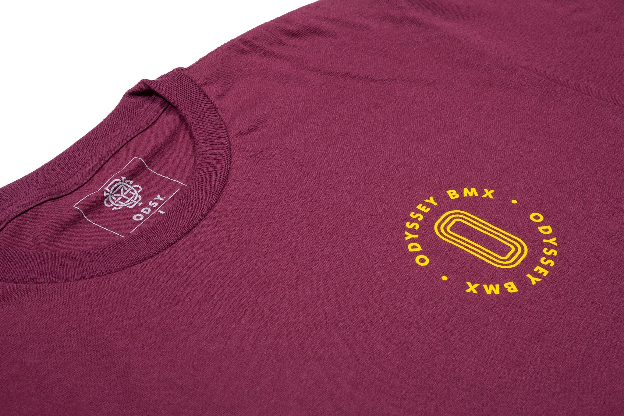 Odyssey Athens Tee (Burgundy with Mustard Ink) - Image 2