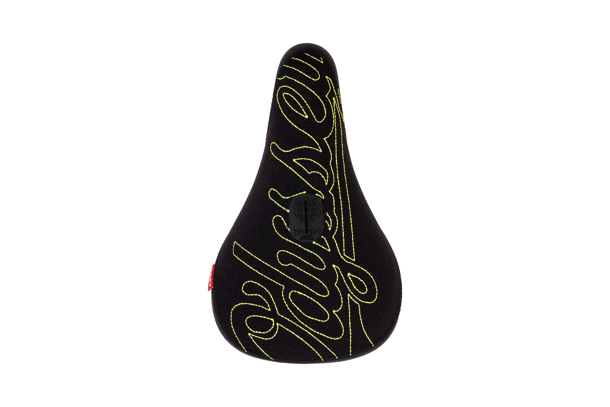 Odyssey Big Stitch Fat Seat (Black Denim w/ Fluorescent Yellow Embroidery) - Image 3