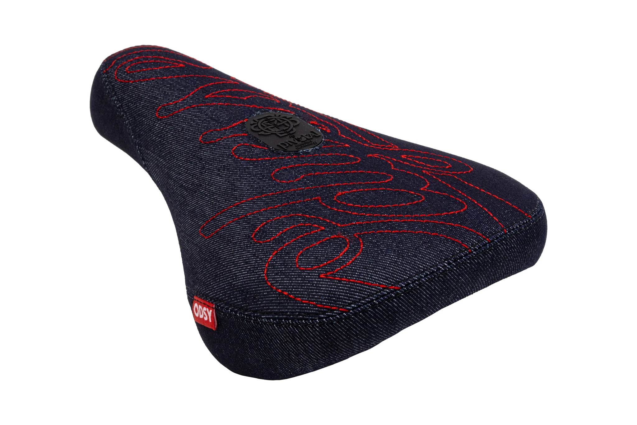 Odyssey Big Stitch Fat Seat (Denim with Red Embroidery) - Image 2