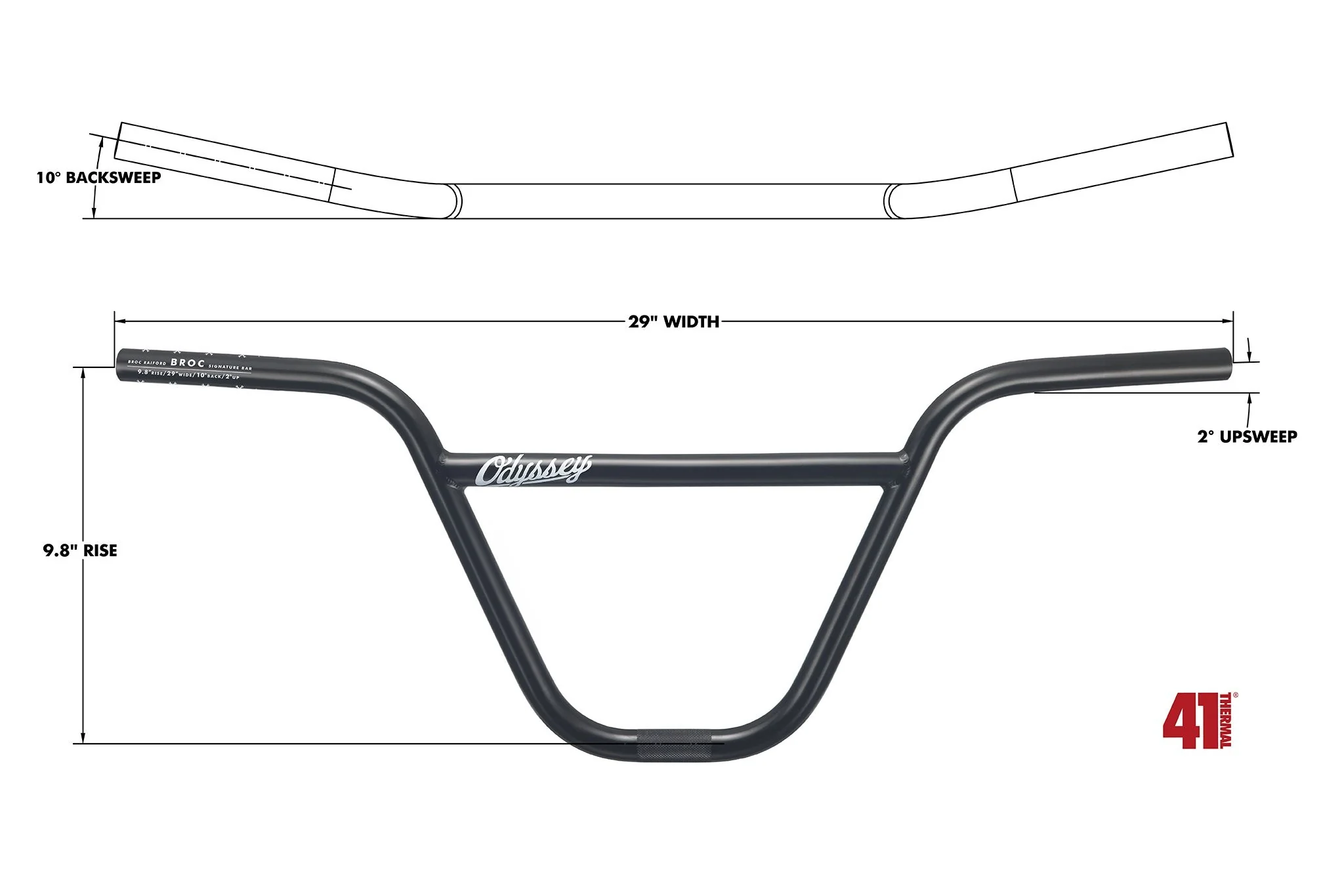 Odyssey BROC 9.8" Bar (Rustproof Black) - Image 3