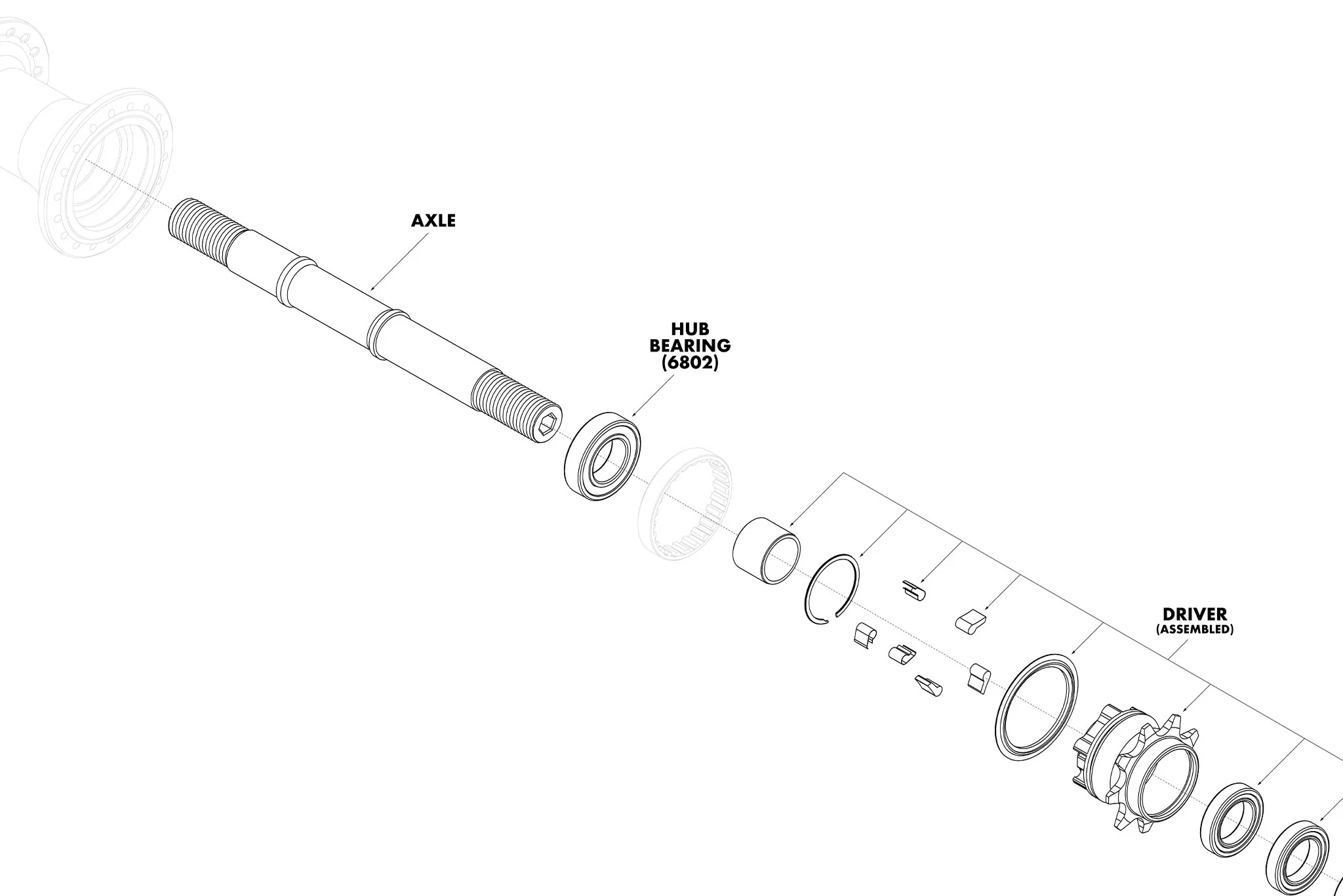 Odyssey C5 Cassette Hub Parts - Image 2
