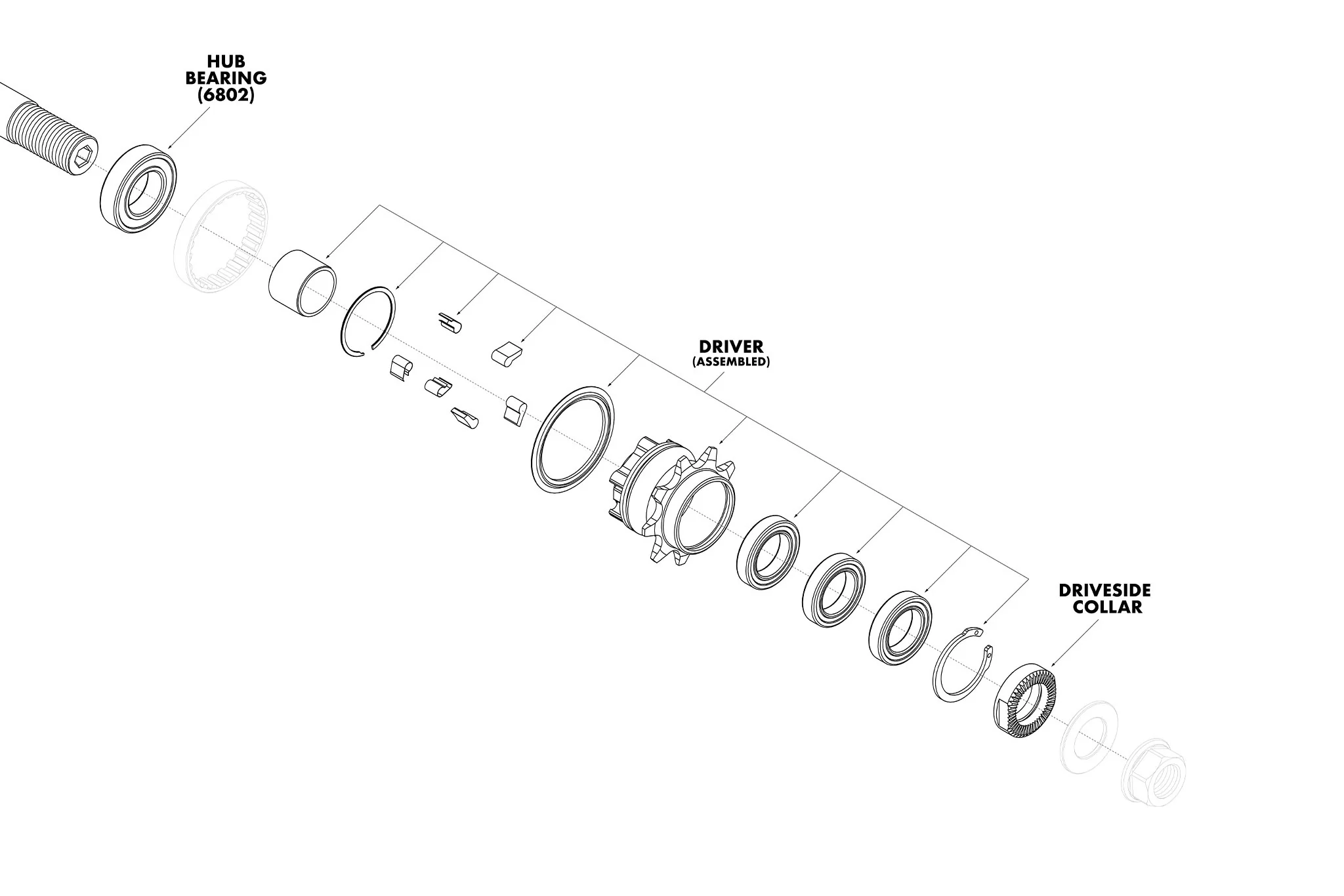 Odyssey C5 Cassette Hub Parts - Image 3