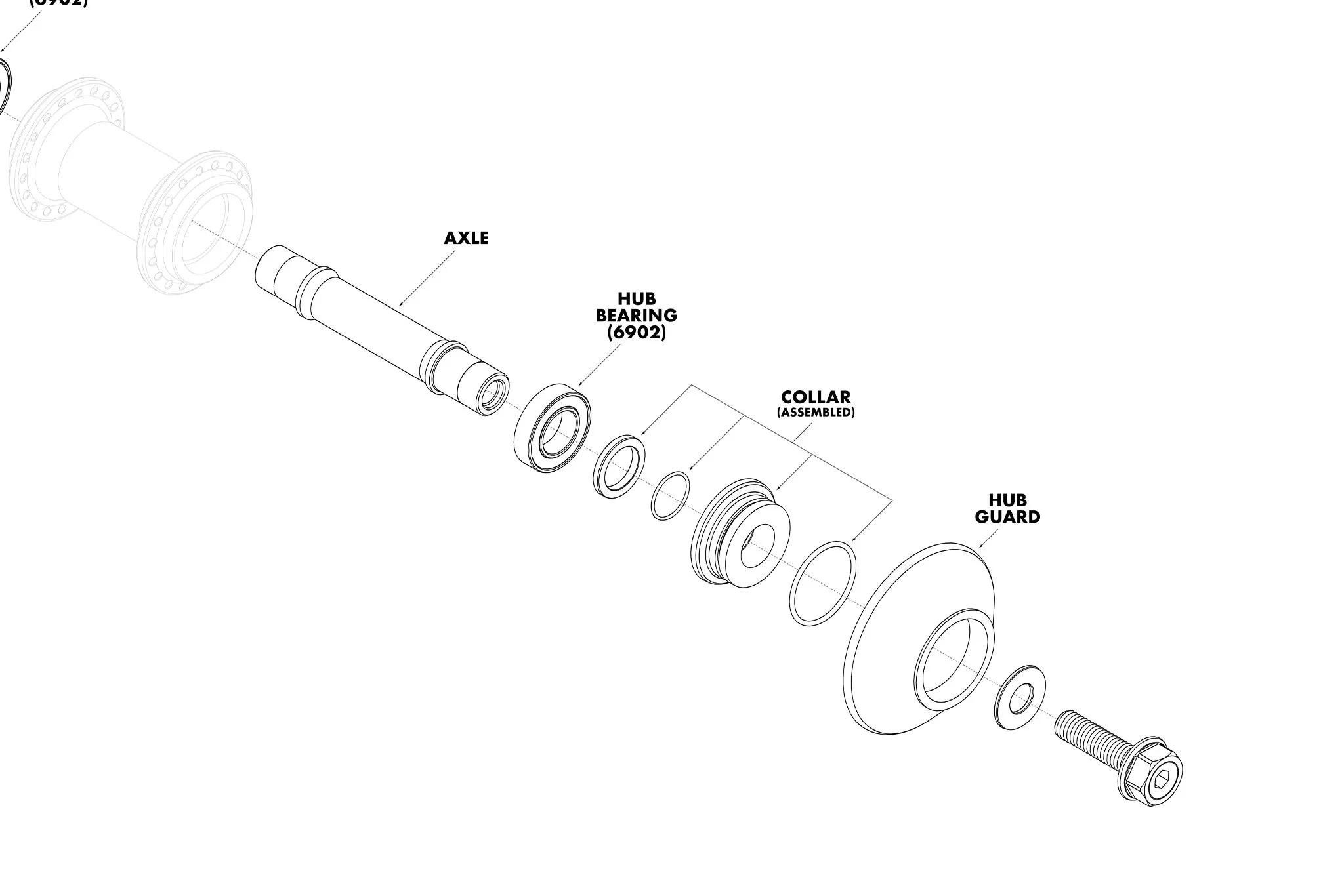 Odyssey C5 Front Hub Parts - Image 3