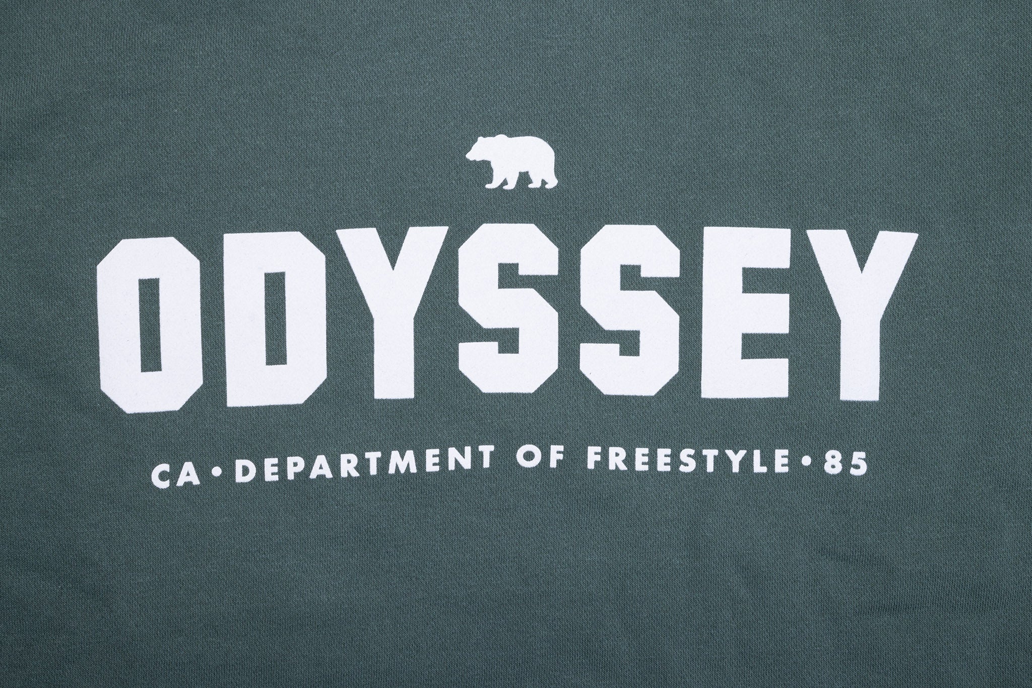 Odyssey Campus Crewneck (Pigment Dyed Alpine Green with White Ink) - Image 2