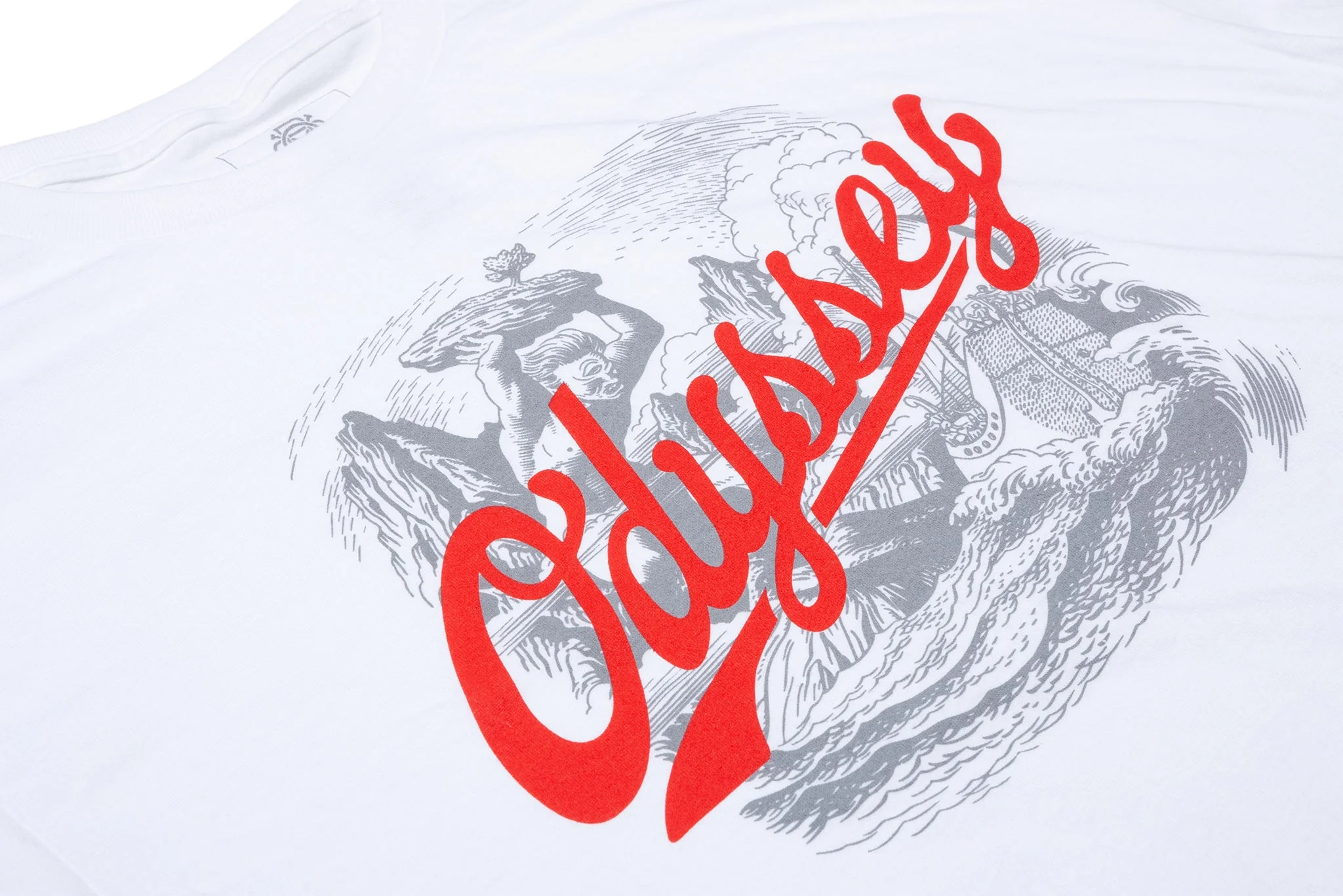 Odyssey Homer Tee (White with Gray and Red Ink) - Image 4