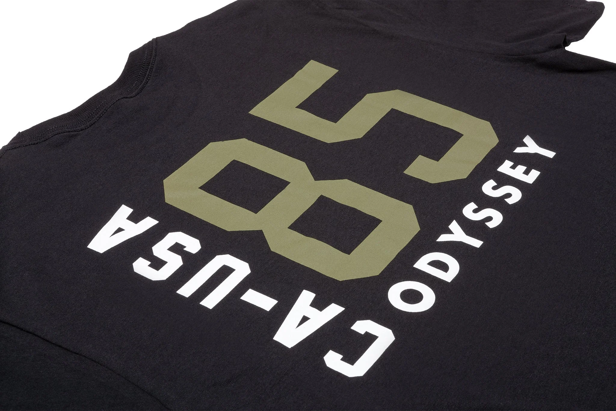 Odyssey Import Tee (Black with Olive Ink) - Image 4