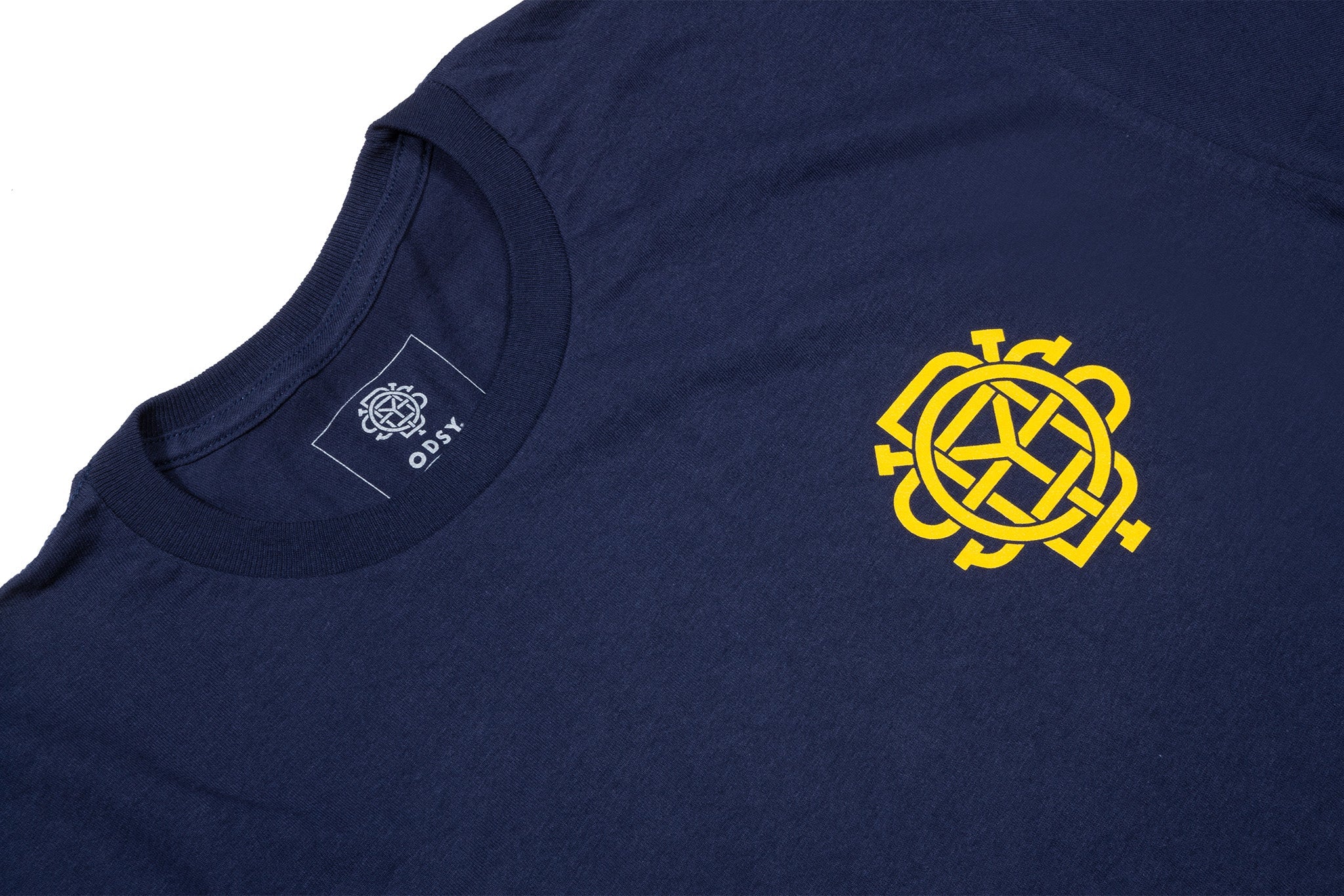 Odyssey Import Tee (Navy with Mustard Ink) - Image 3