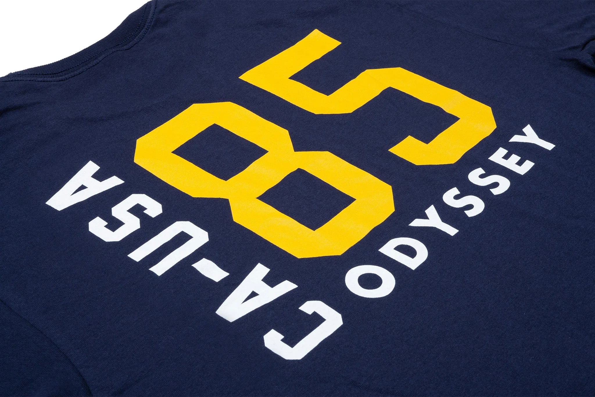 Odyssey Import Tee (Navy with Mustard Ink) - Image 4