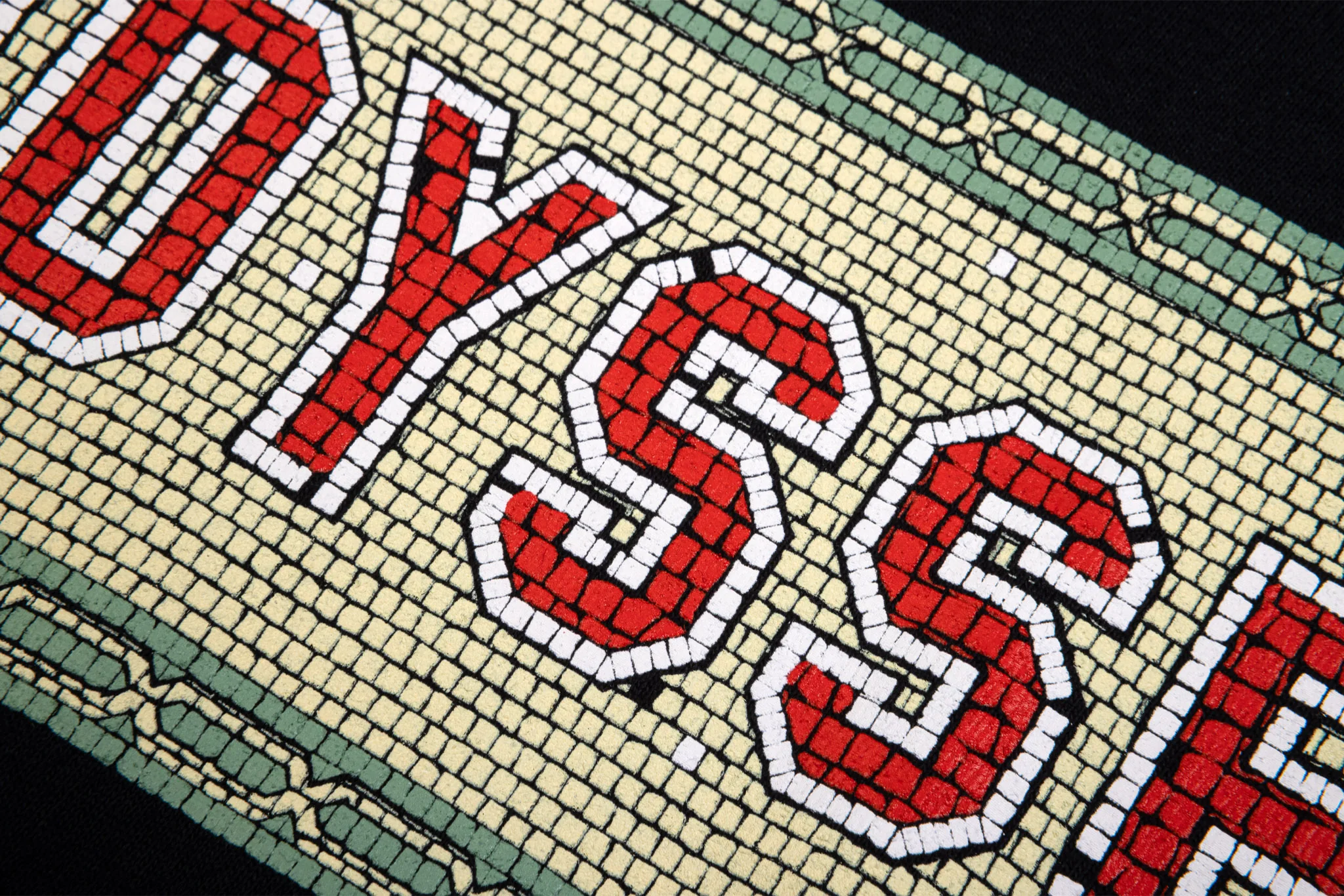 Odyssey Mosaic Tee (Black w/ Red + White + Cream + Sage Ink) - Image 3