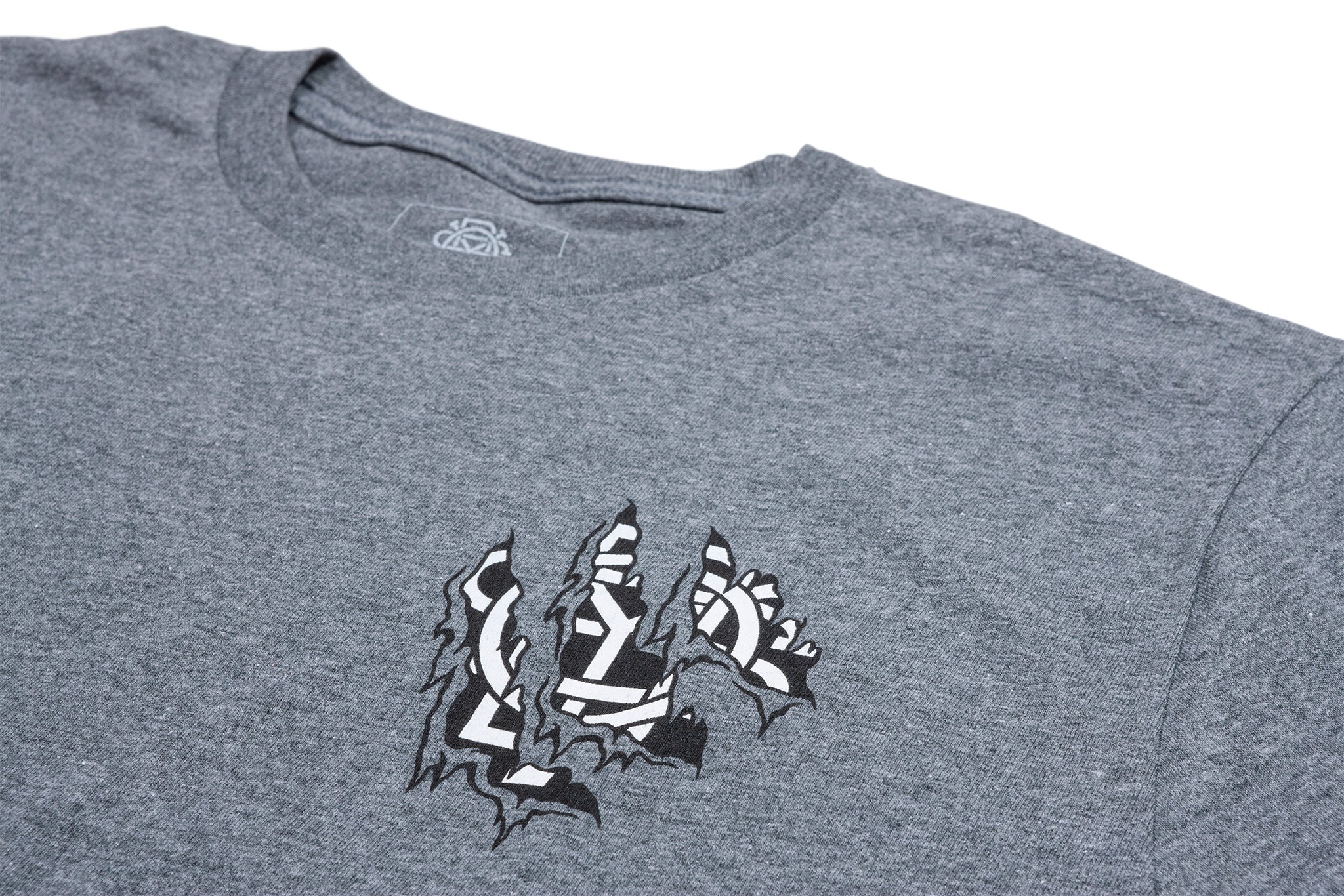 Odyssey Ripped Monogram Tee (Heather Gray) - Image 4