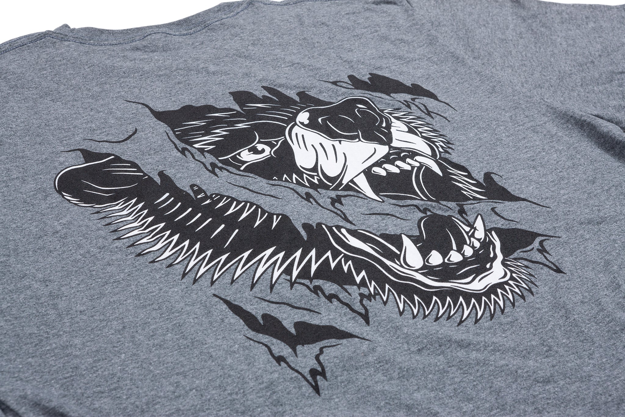 Odyssey Ripped Monogram Tee (Heather Gray) - Image 5