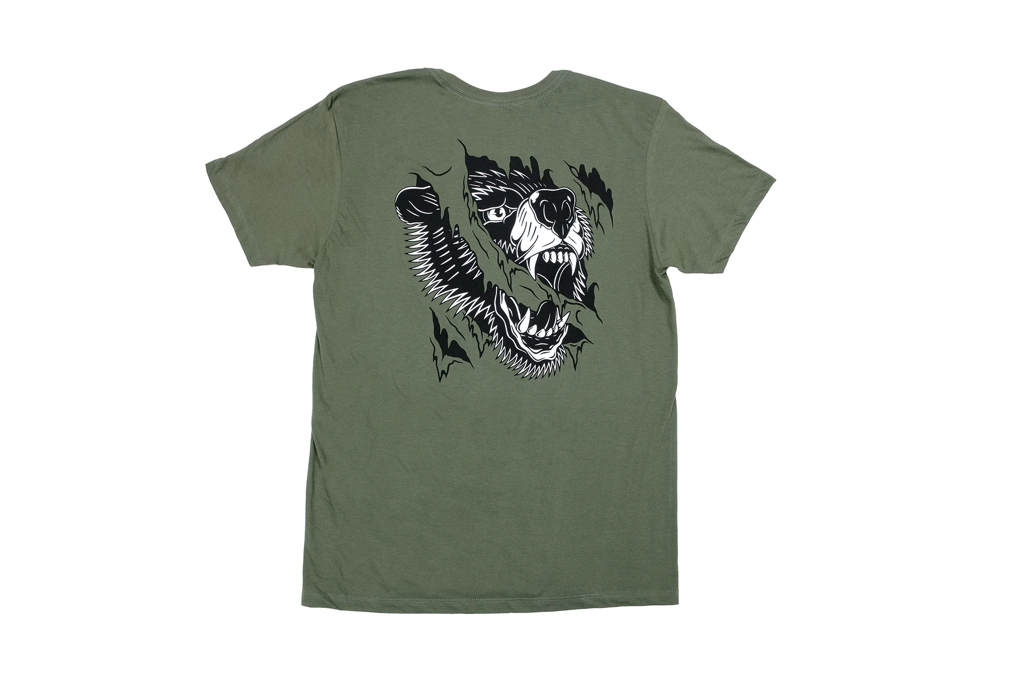 Odyssey Ripped Monogram Tee (Olive) - Image 3