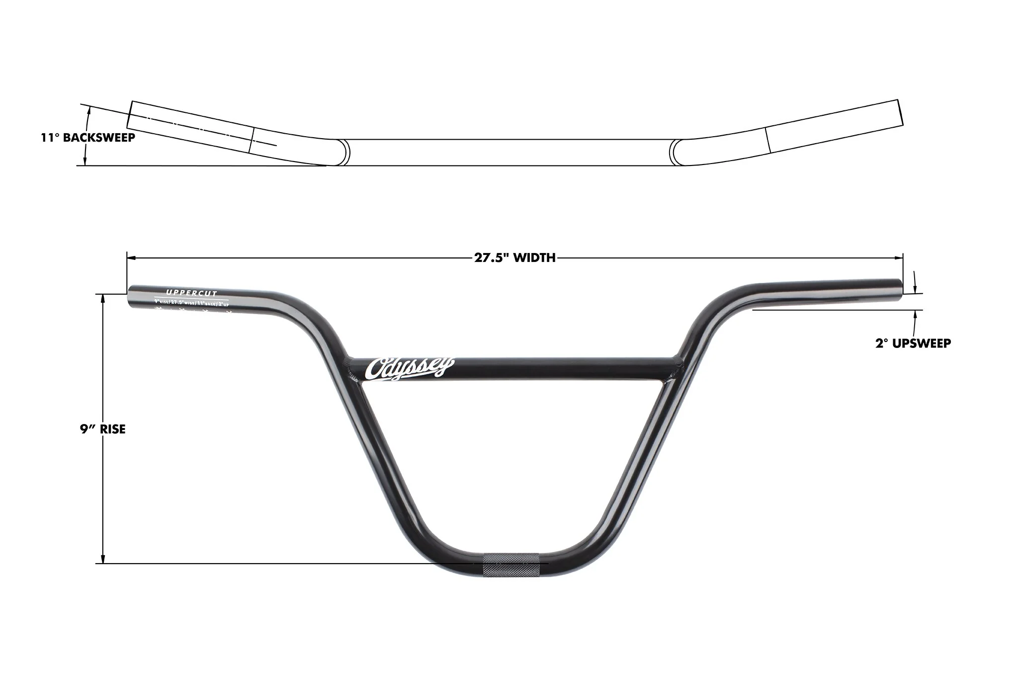 Odyssey Uppercut 9" Bar (Rustproof Black) - Image 4