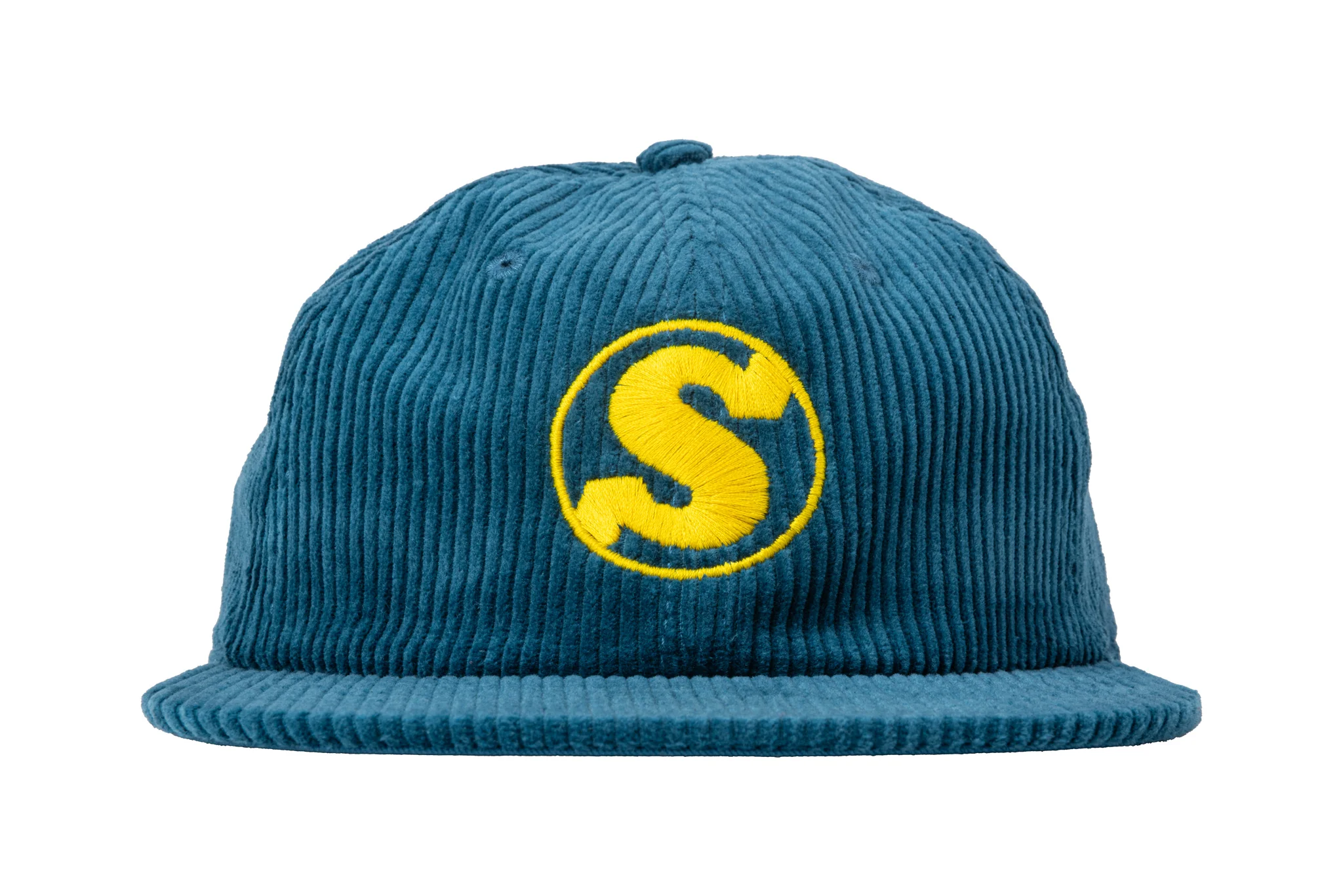 Sunday Badge Corduroy Hat (Atlantic Green with Yellow Embroidery) - Image 2