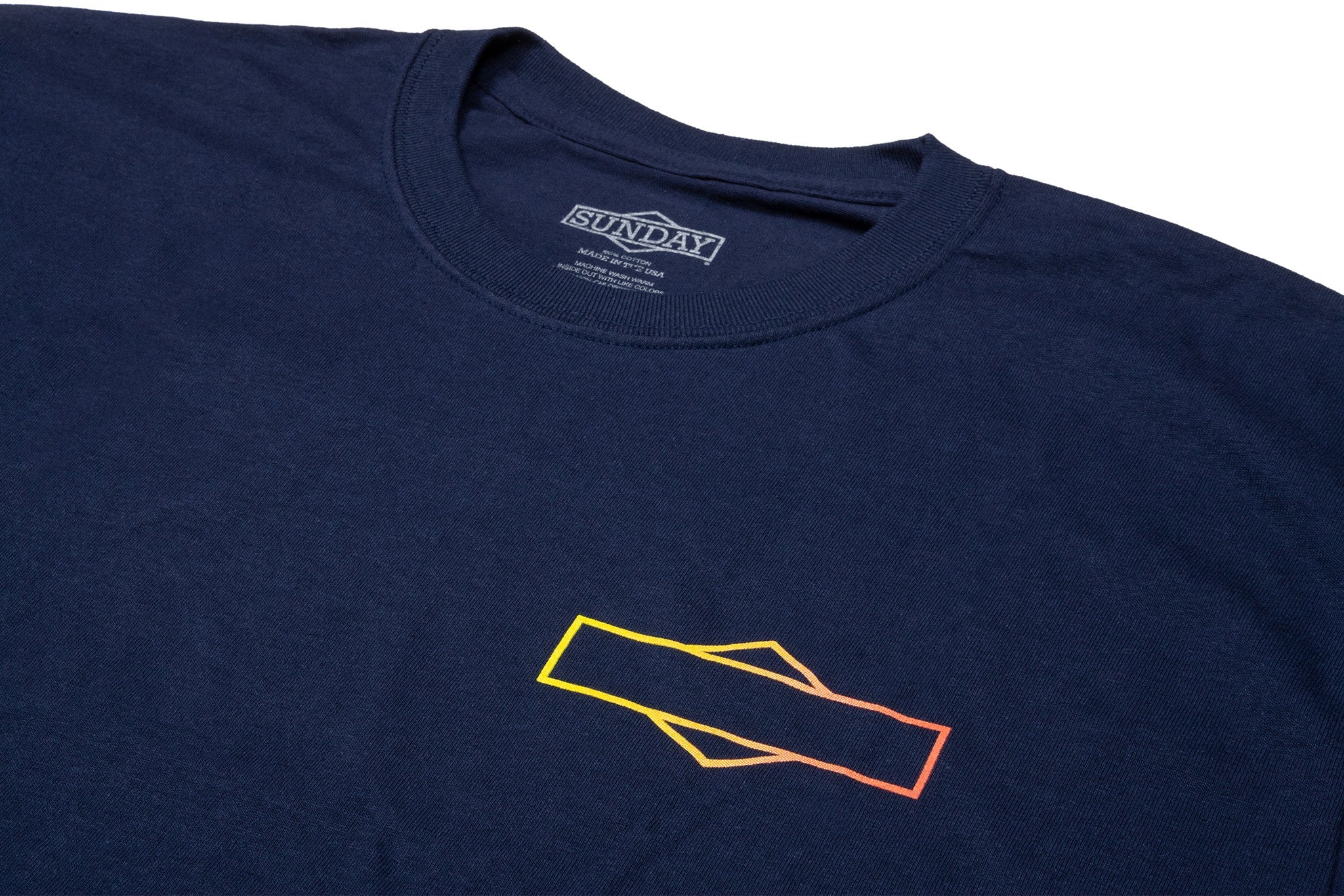 Sunday Big S Tee (Navy with Red/Yellow Fade Ink) - Image 2