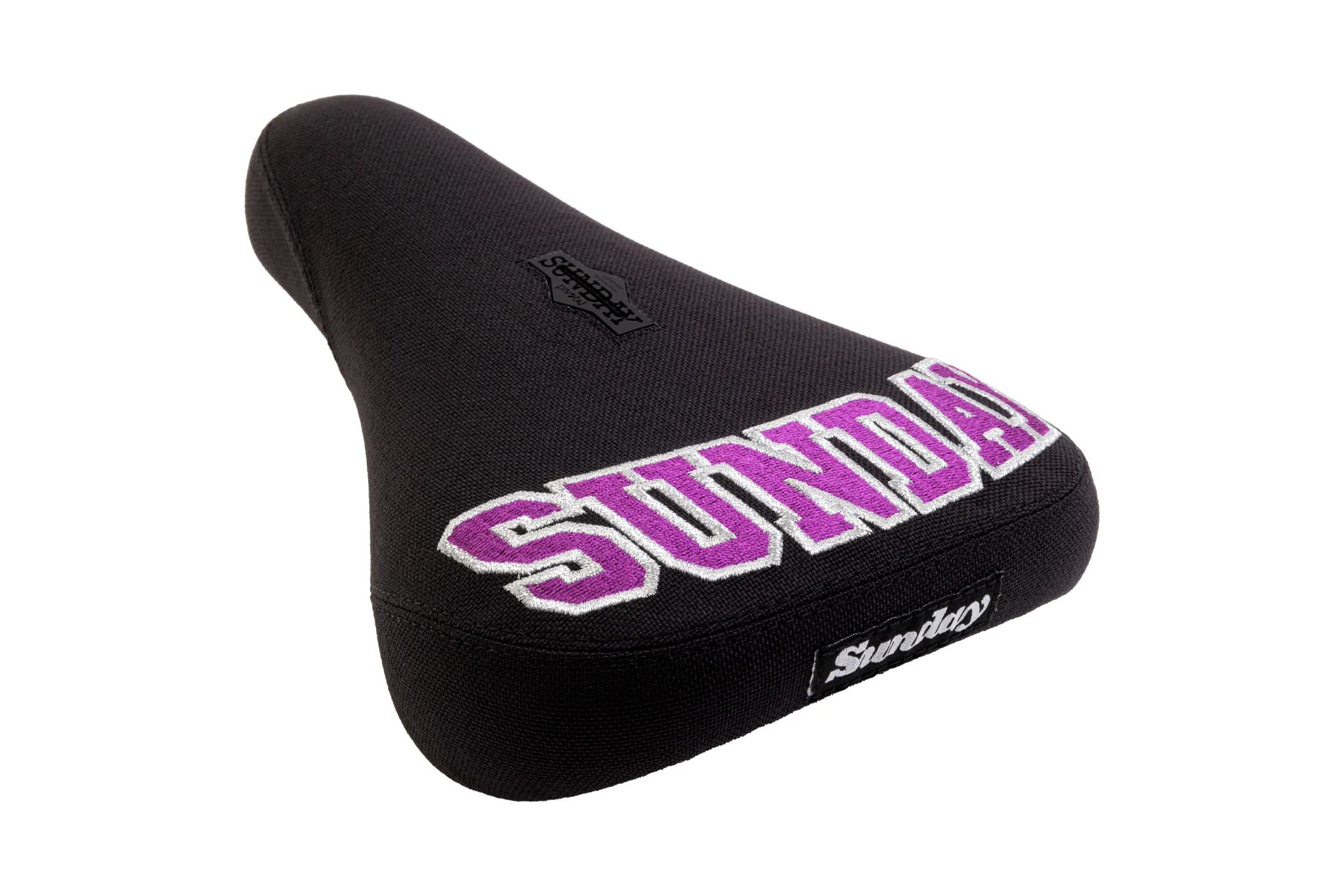 Sunday Blockhead Fat Seat (Black w/ Berry + Silver Embroidery) - Image 3