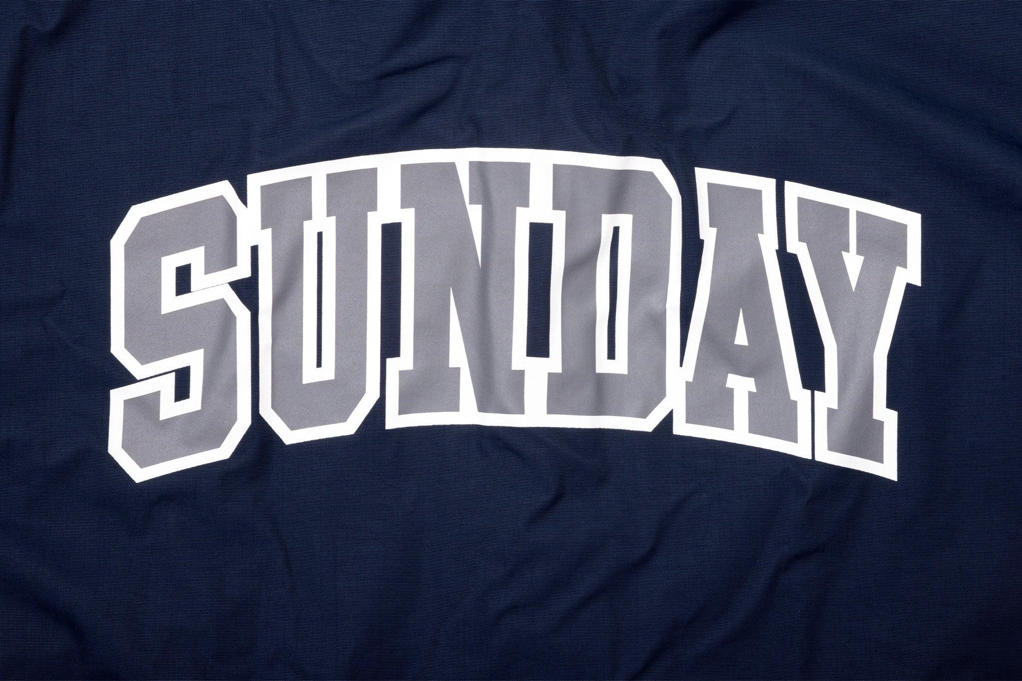 Sunday Blockhead Windbreaker Anorak Jacket (Navy with Gray/White Ink) - Image 2