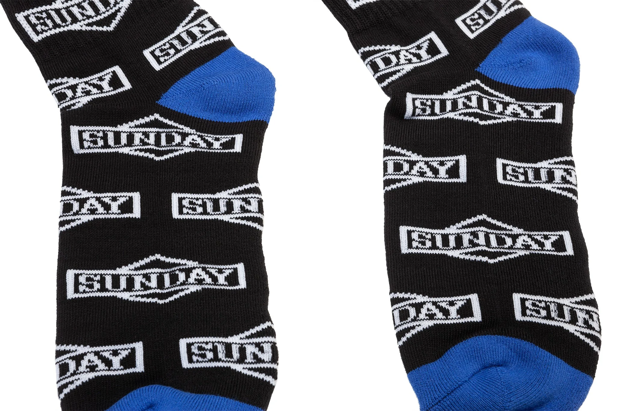 Sunday Cornerstone All-Over Crew Socks (Black/White) - Image 2