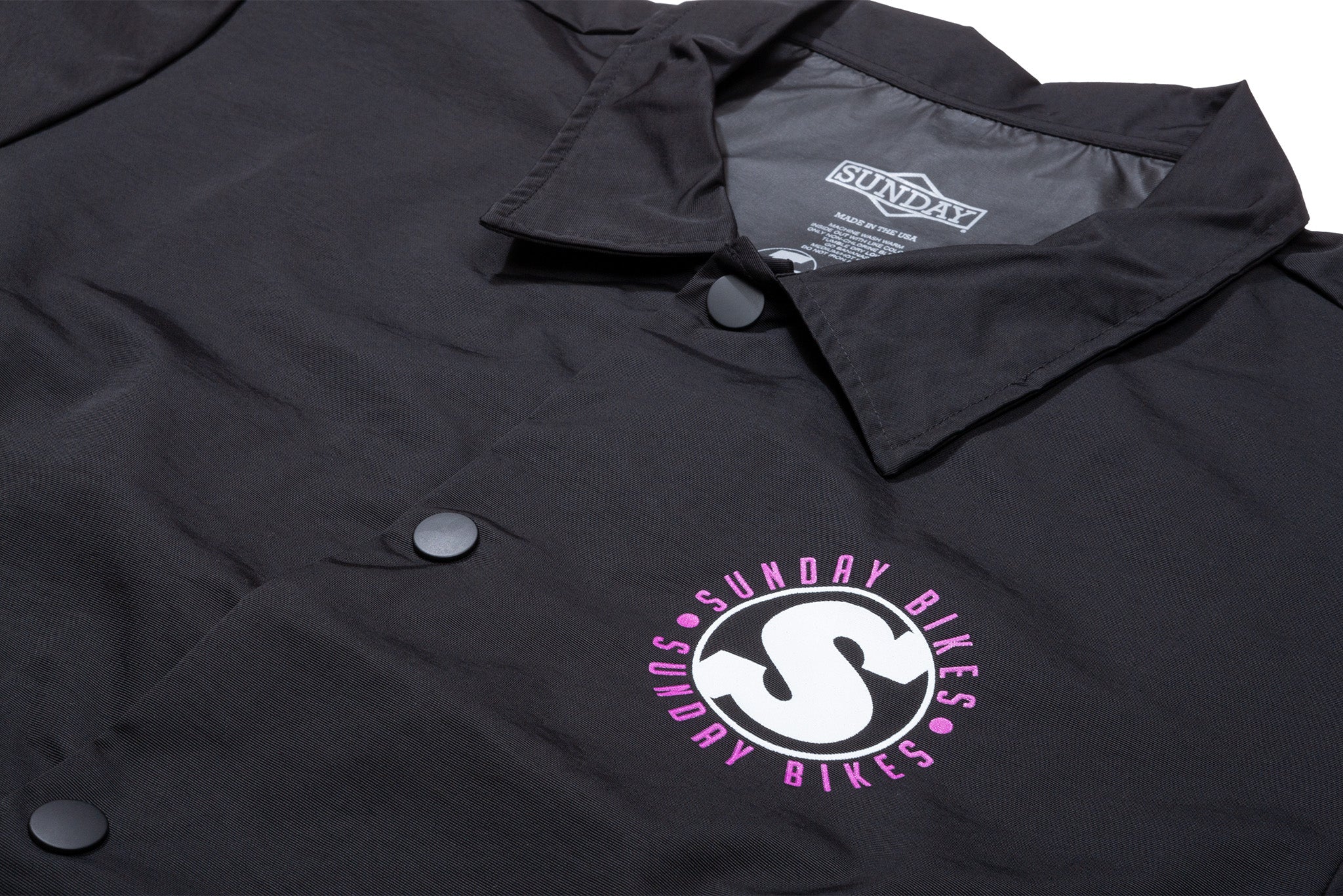 Sunday Creepy Sweeper Windbreaker Jacket (Black with Purple/White Ink) - Image 2