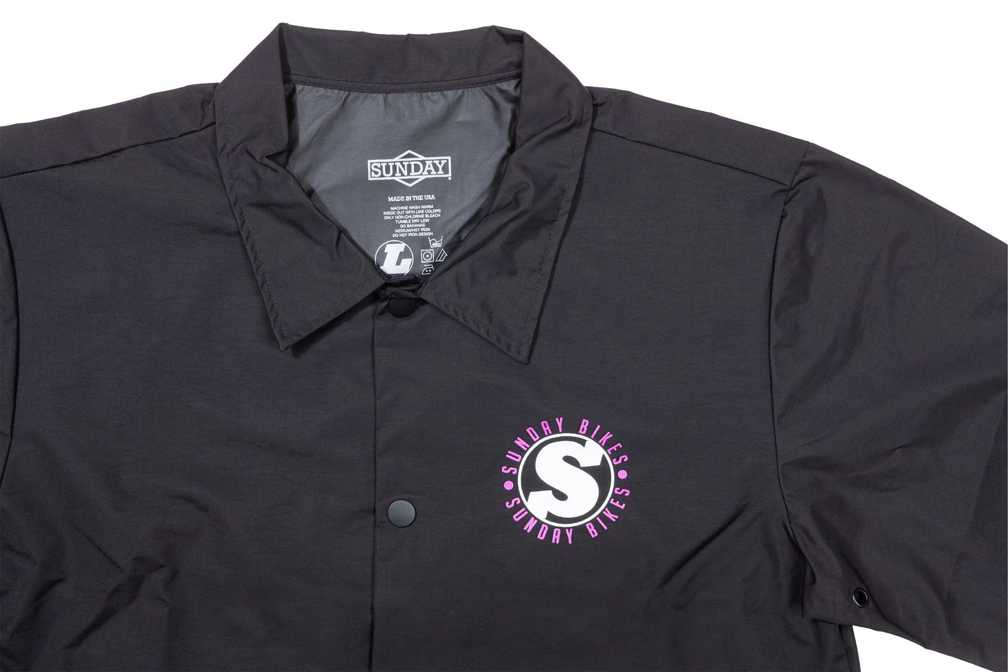 Sunday Creepy Sweeper Windbreaker Jacket (Black with Purple/White Ink) - Image 3
