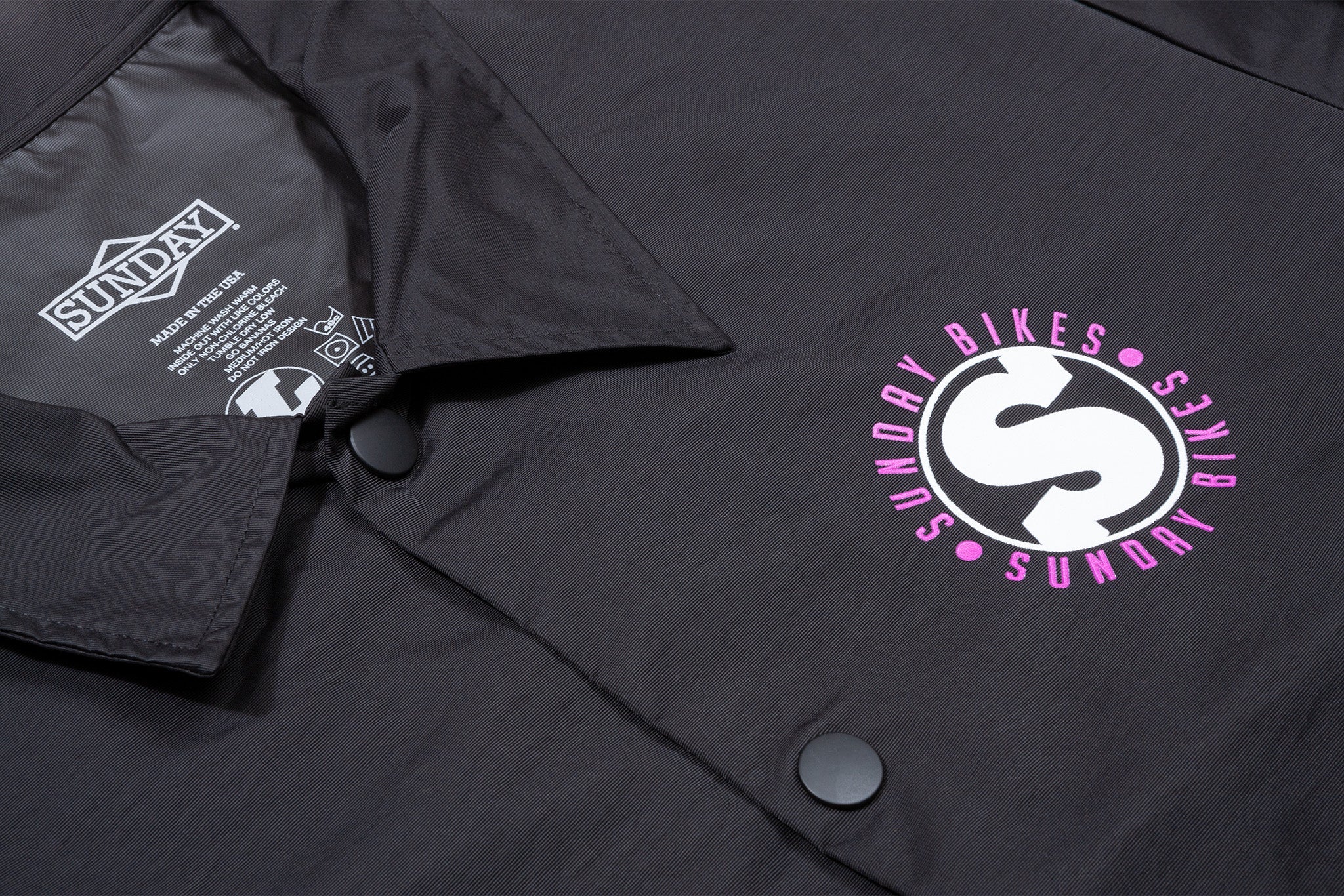 Sunday Creepy Sweeper Windbreaker Jacket (Black with Purple/White Ink) - Image 4