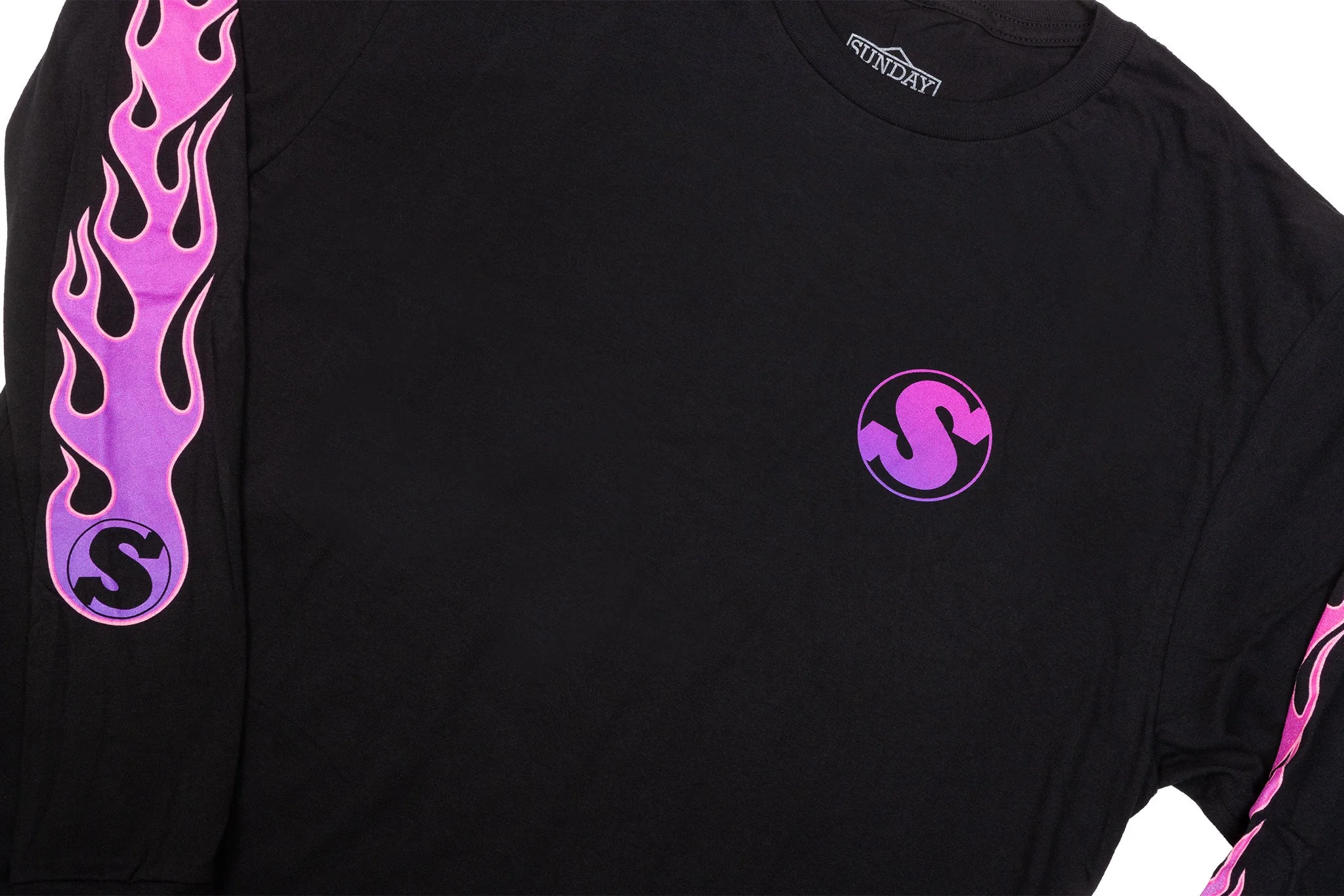 Sunday Flame Long Sleeve (Black with Purple Fade Ink) - Image 2