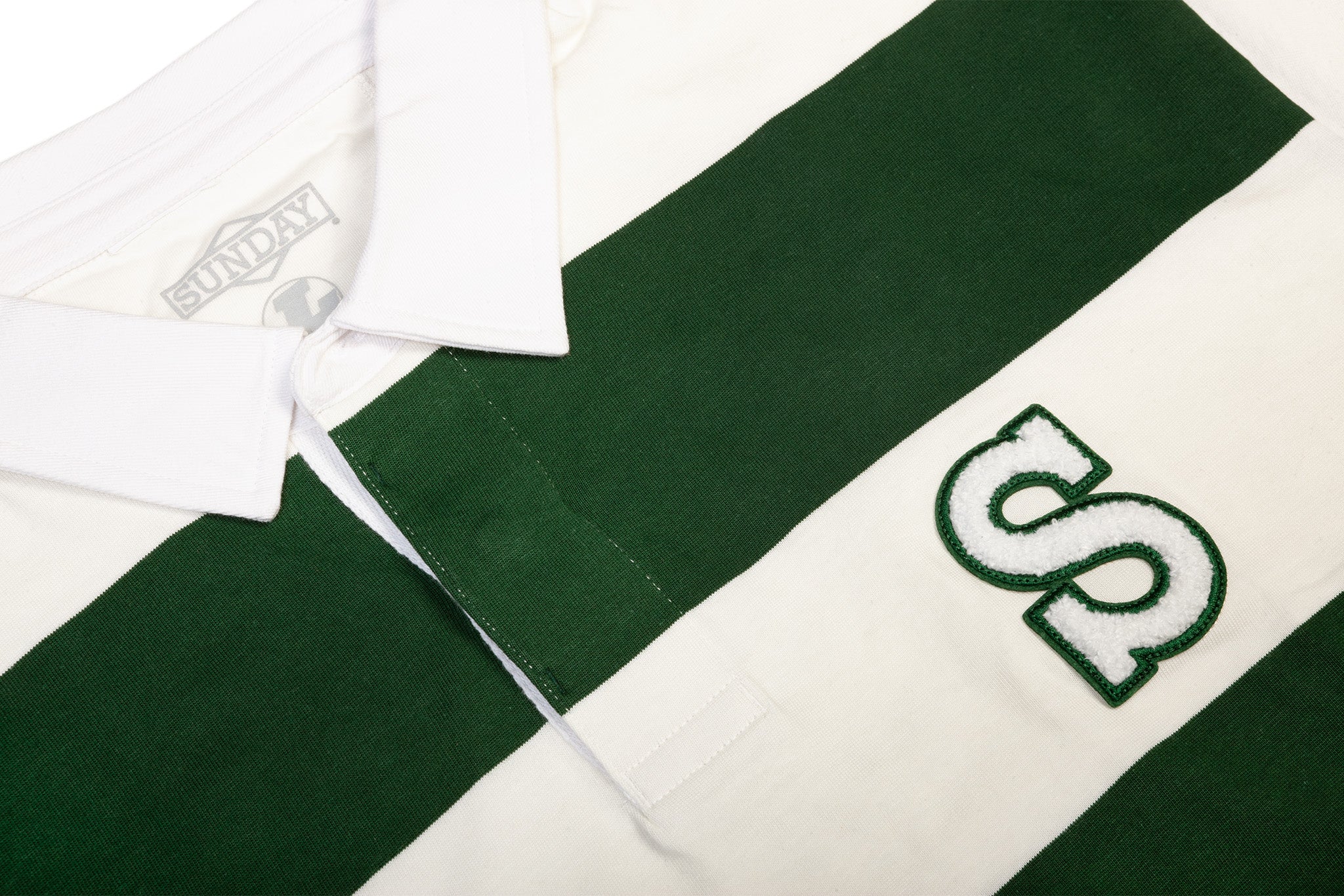 Sunday Game Rugby Long Sleeve (Off-White/Forest Green) - Image 2