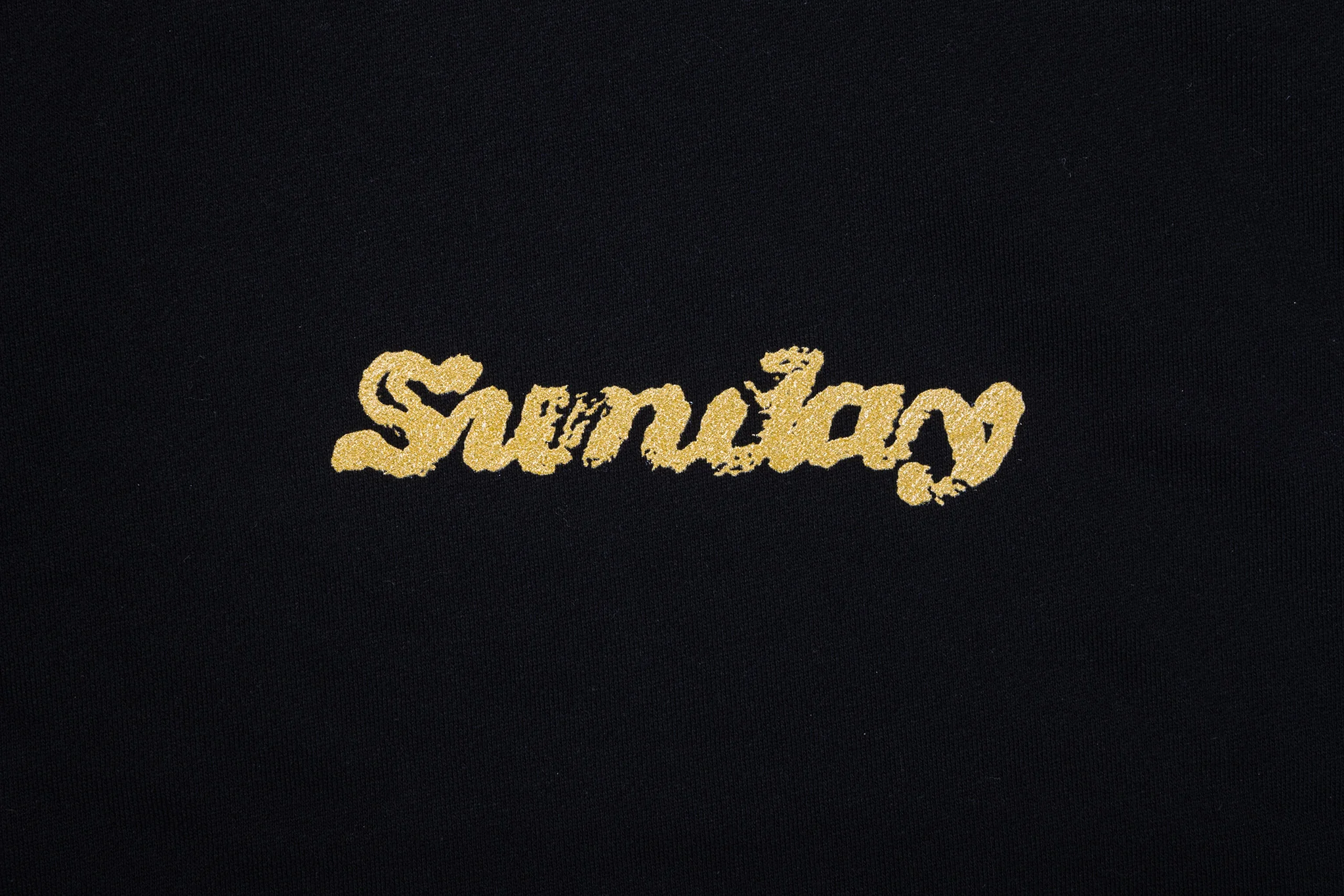 Sunday Hard Print Crewneck Sweatshirt (Black with Metallic Gold Ink) - Image 3