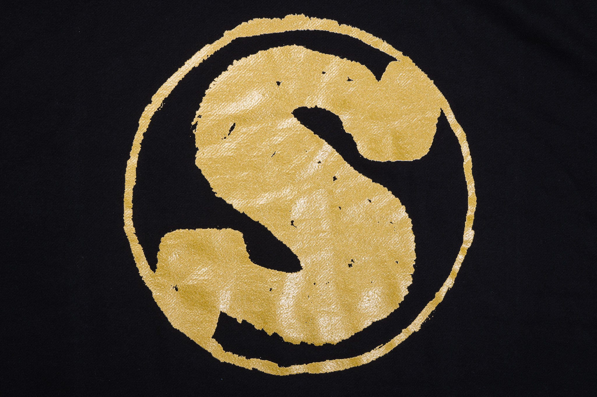Sunday Hard Print Crewneck Sweatshirt (Black with Metallic Gold Ink) - Image 4