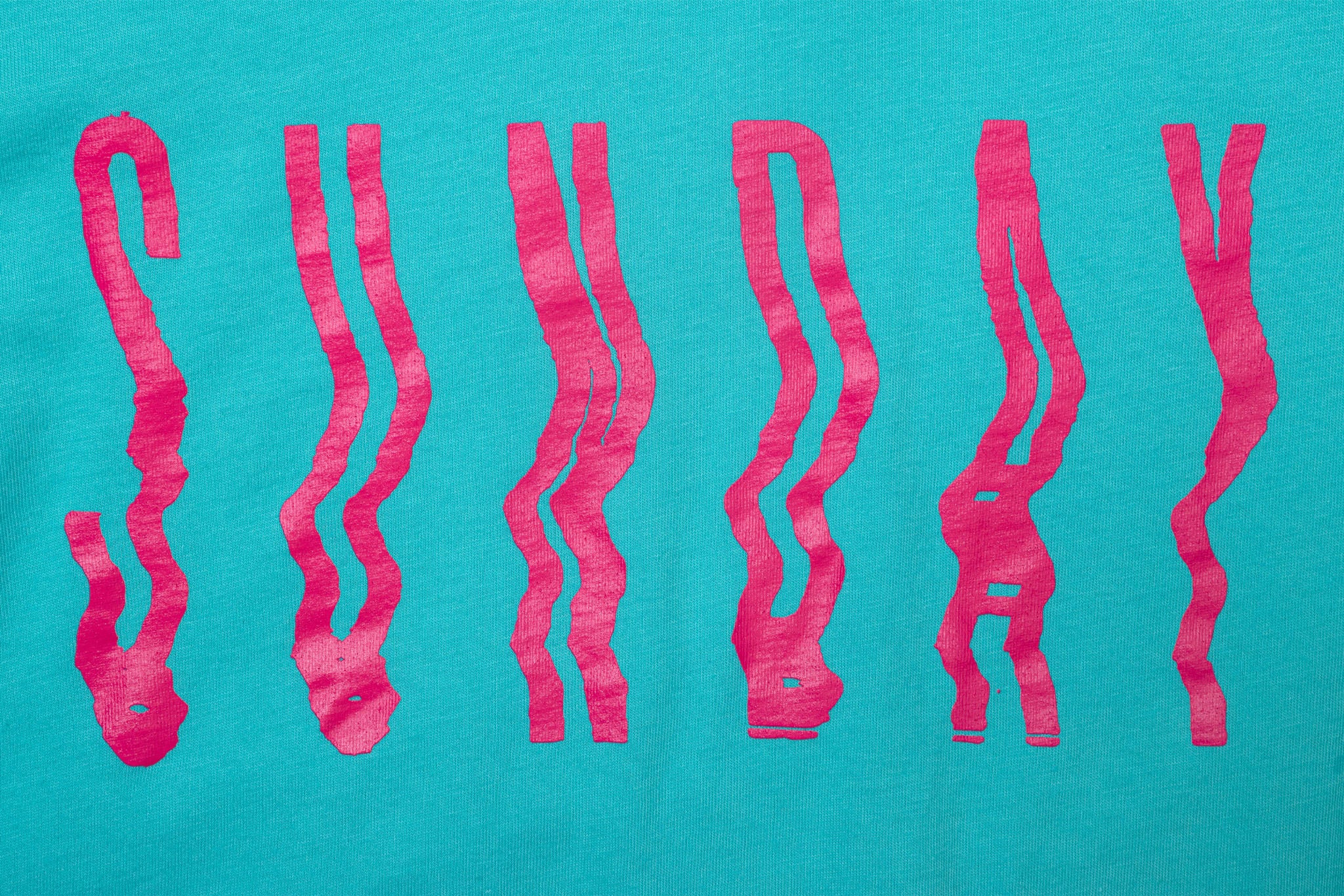 Sunday High Wave Long Sleeve (Teal w/ Hot Pink Ink) - Image 2