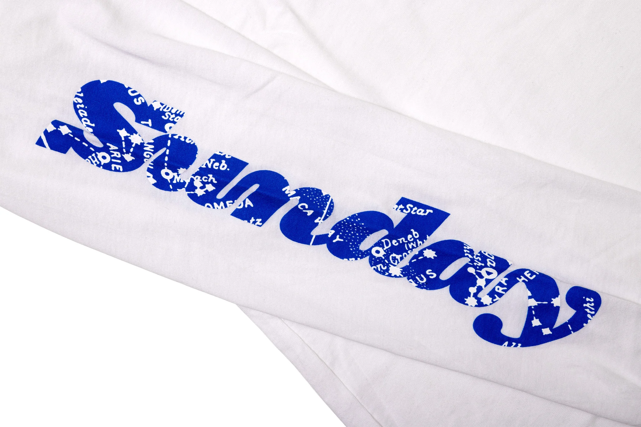 Sunday Star Map Long Sleeve (White w/ Navy Pattern Ink) - Image 2